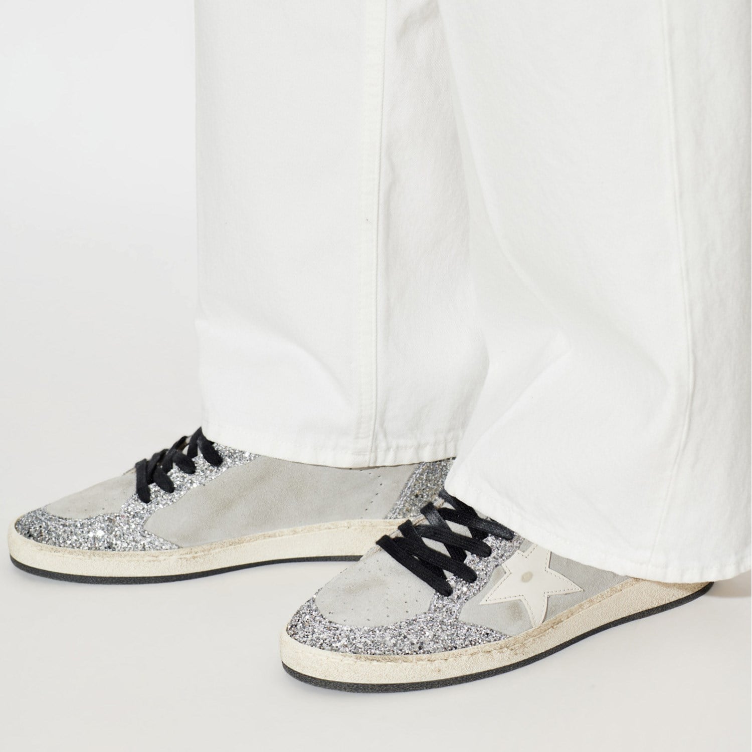 Golden Goose Gri Deri Ball-Star 8723 Kadın Sneakers