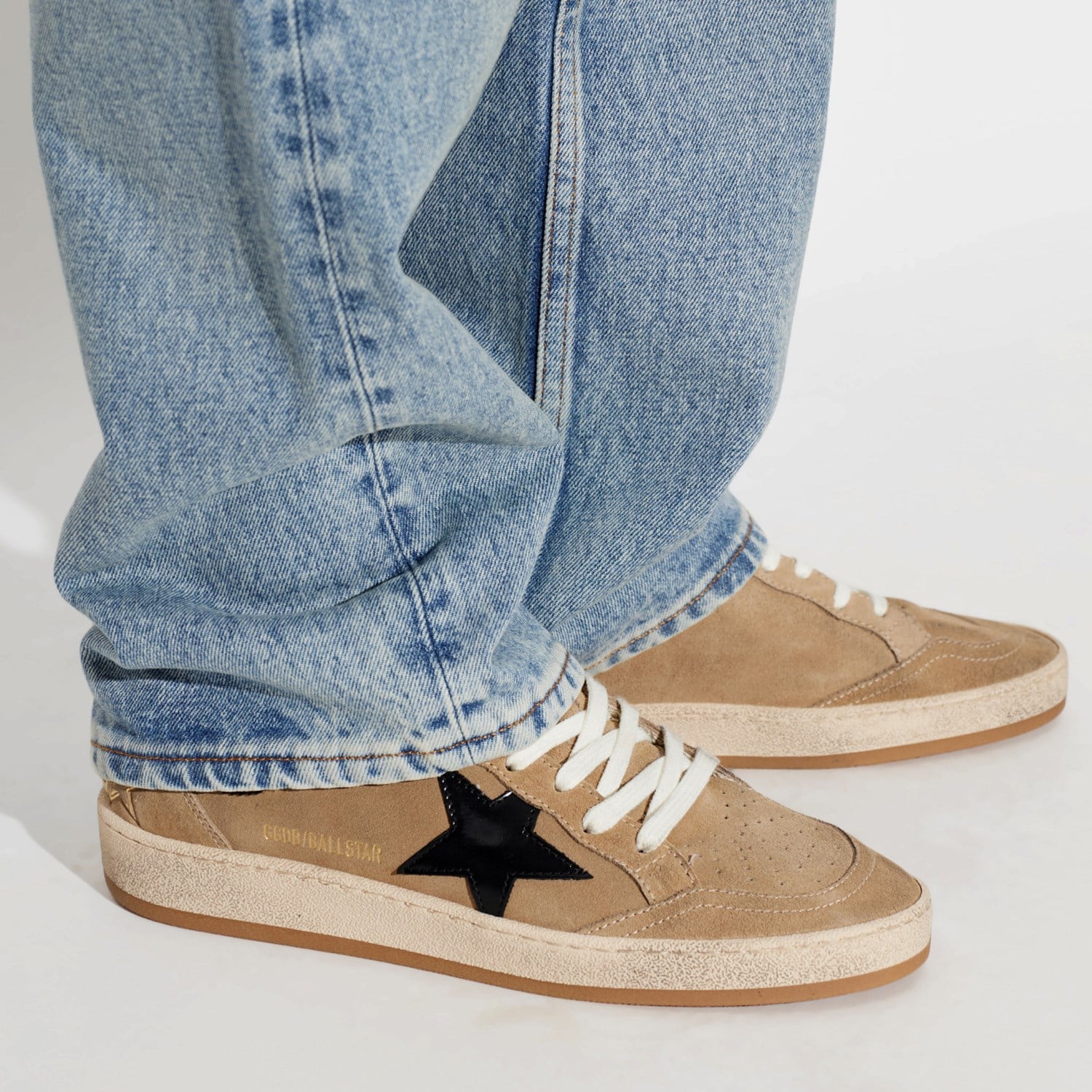 Golden Goose Kahve Deri Ball-Star 8704 Kadın Sneakers