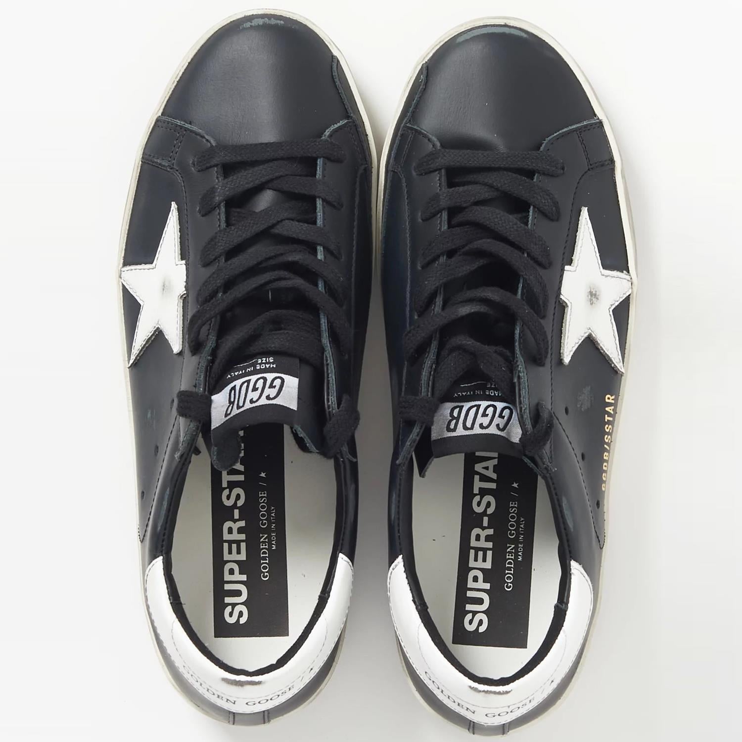 Golden Goose Siyah Deri Erkek Sneakers