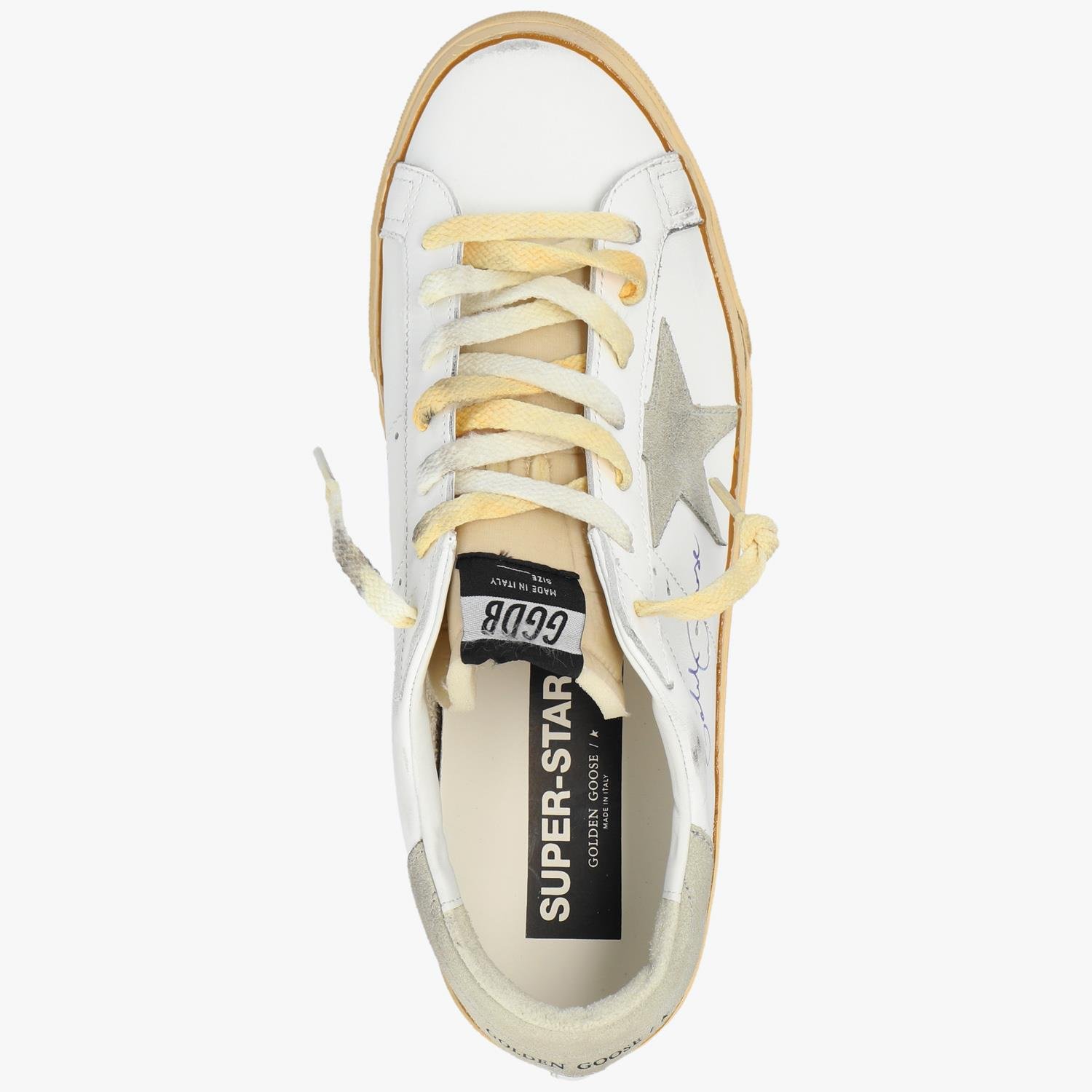 Golden Goose Super-Star Beyaz Deri Erkek Sneakers
