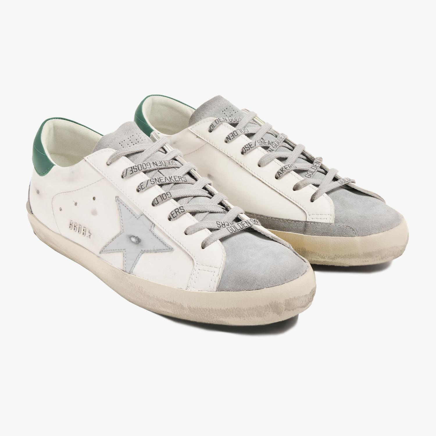 Golden Goose Super-Star Beyaz Kahve Deri Erkek Sneakers