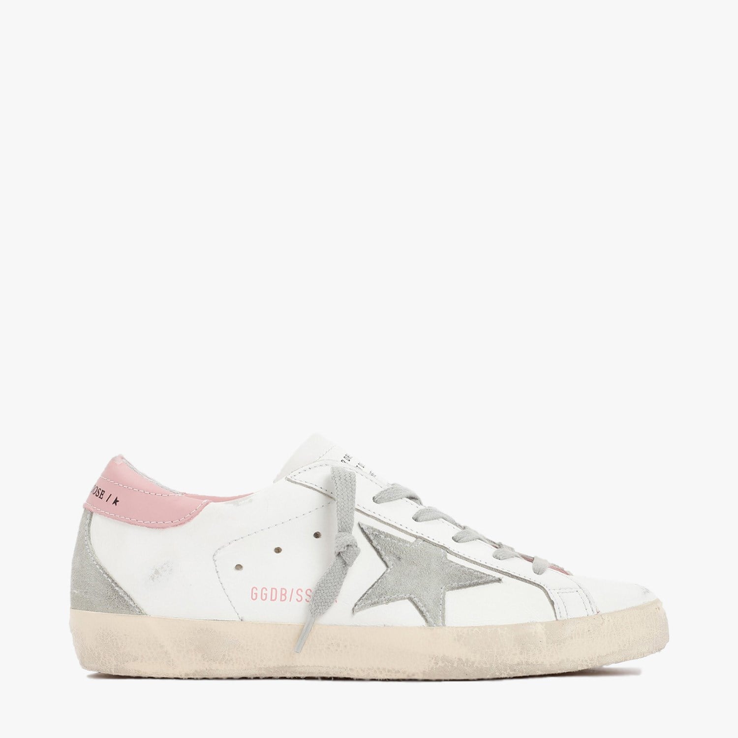 Golden Goose Super-Star Beyaz Pembe Deri Kadın Sneakers
