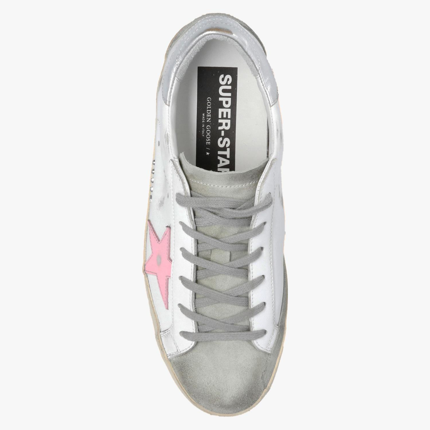 Golden Goose Super-Star Pembe Beyaz Deri Kadın Sneakers