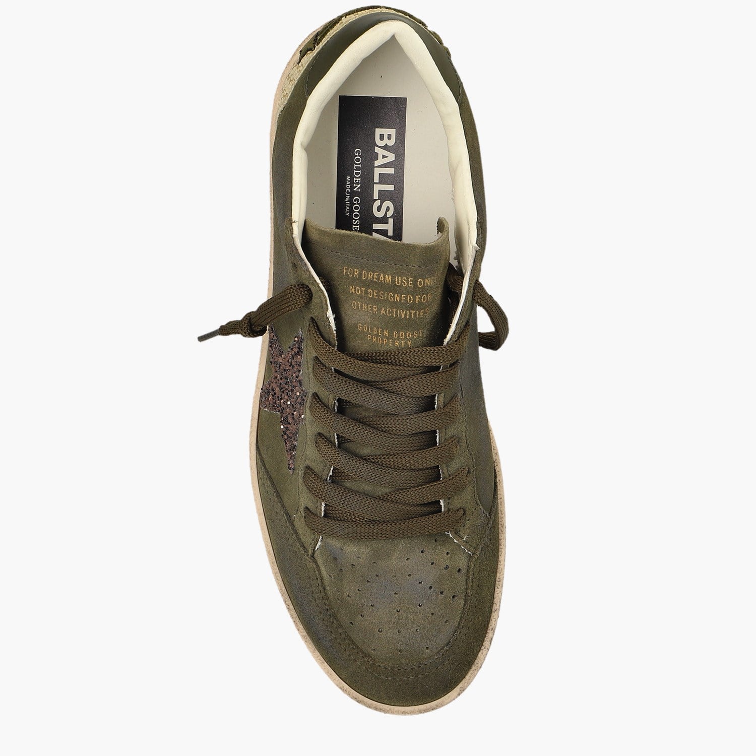 Golden Goose Yeşil Deri Ball-Star 8705 Kadın Sneakers
