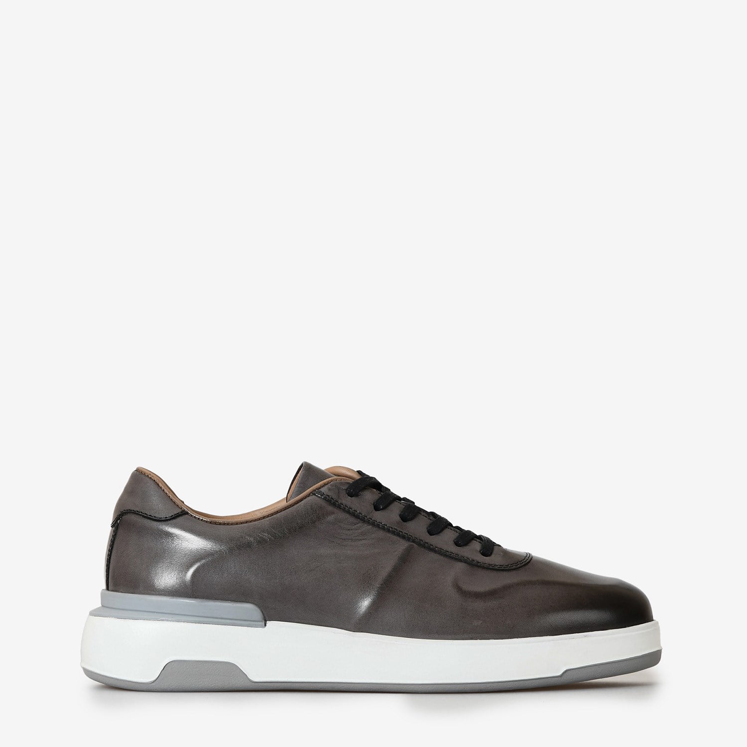 Gri Deri Erkek Sneakers