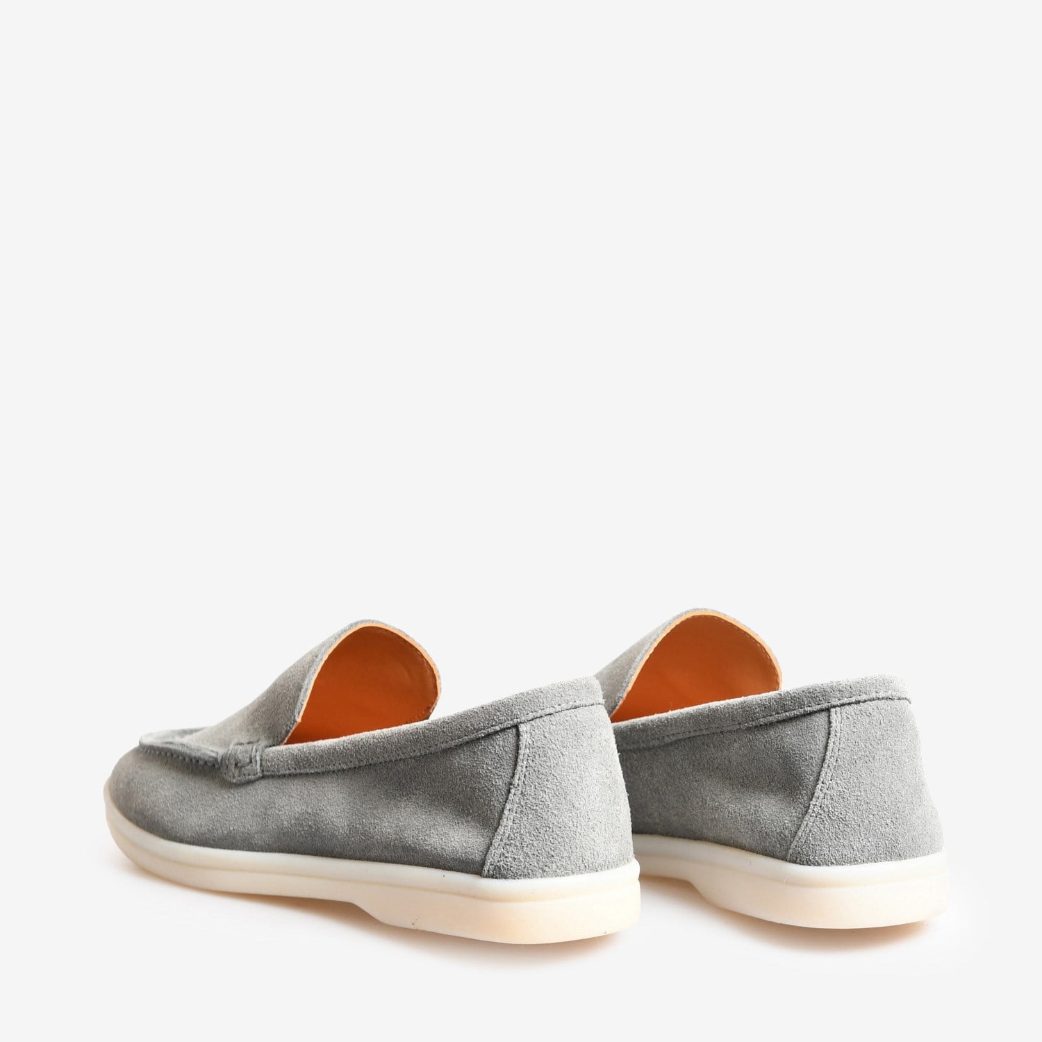 Gri Düz Süet Kadın Loafer