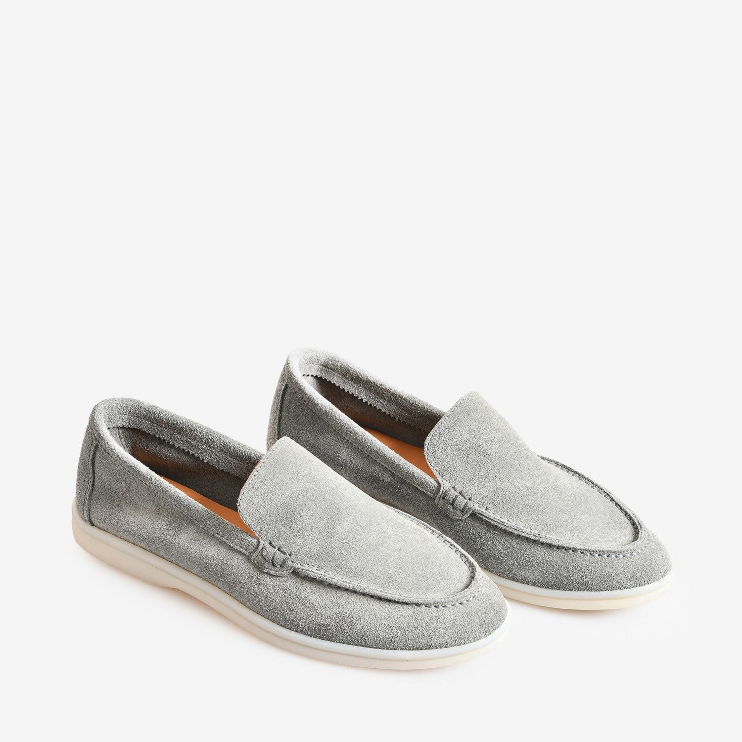 Gri Düz Süet Kadın Loafer