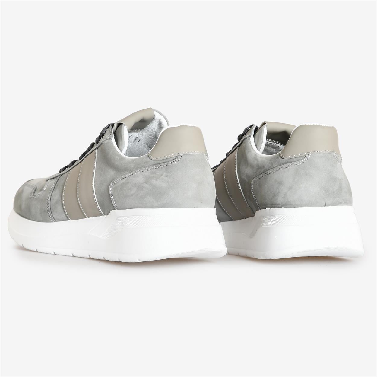 Gri Kombin Deri Erkek Sneakers