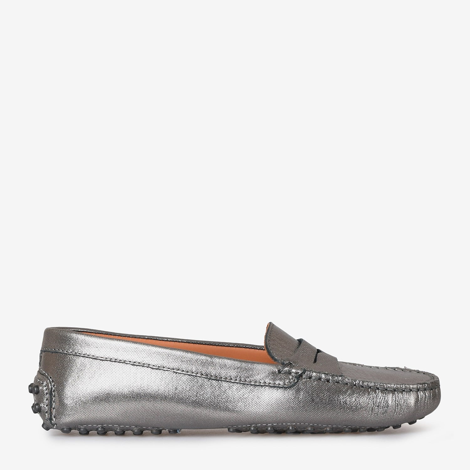 Gümüş Deri Kadın Loafer