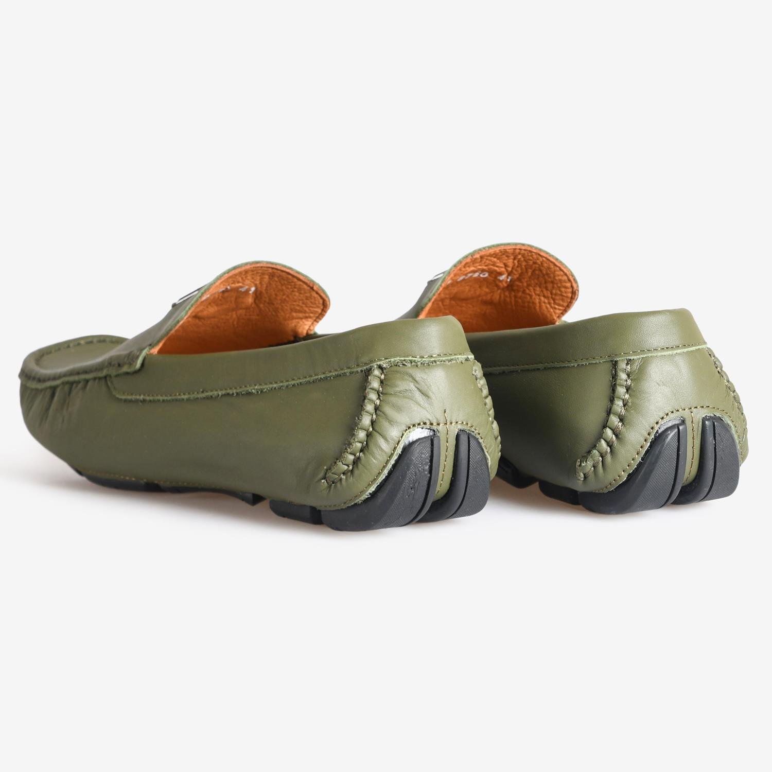 Haki Deri Erkek Loafer