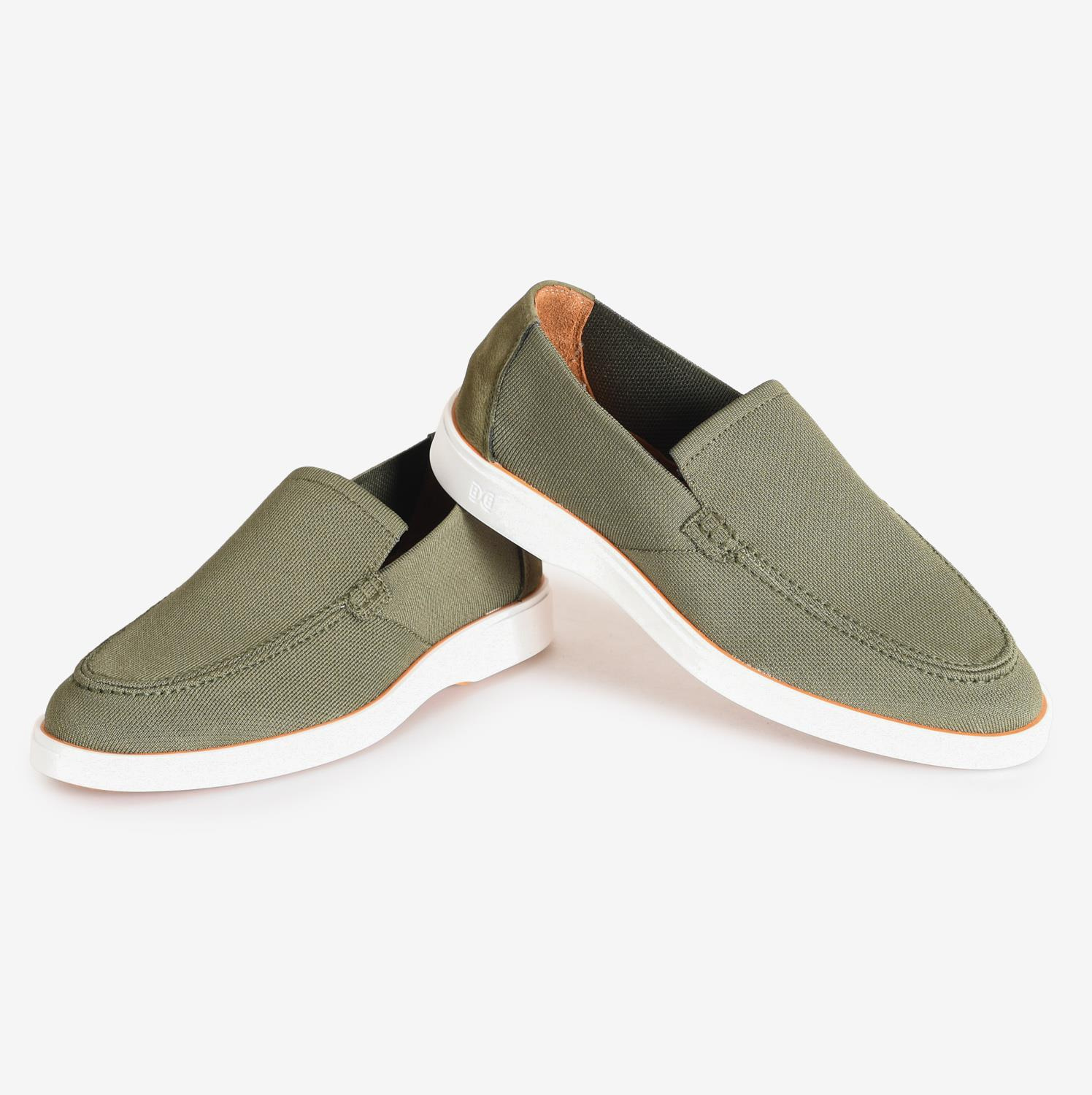 Haki Triko Erkek Loafer