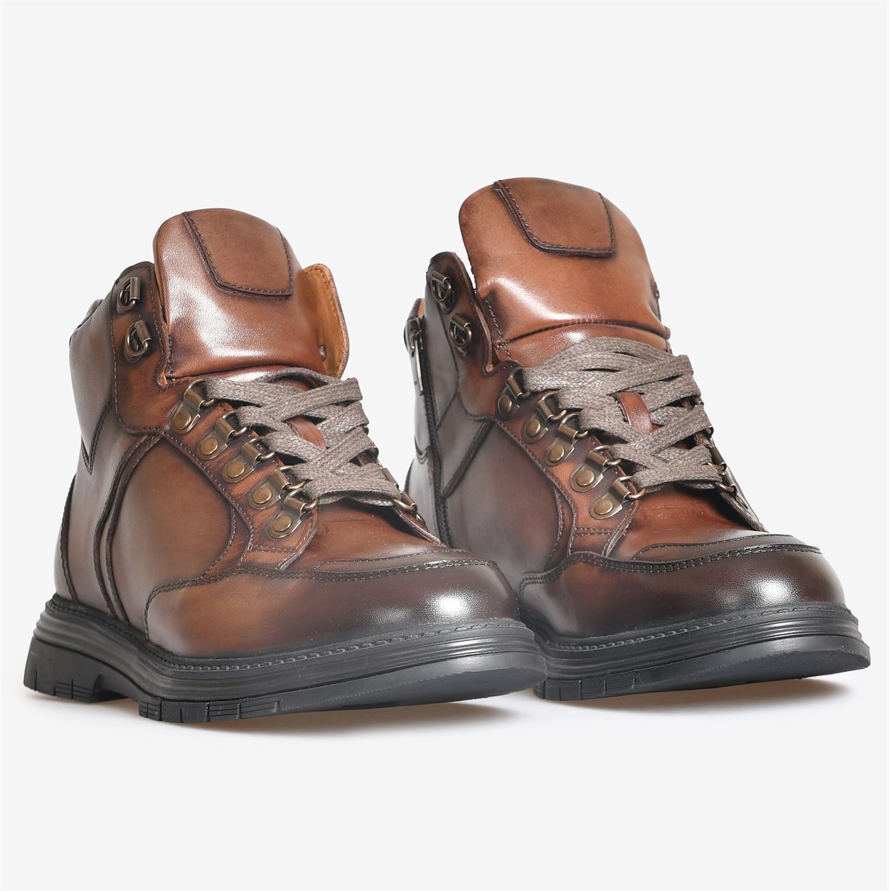 Kahve Deri Bağcıklı Erkek Günlük Bot 