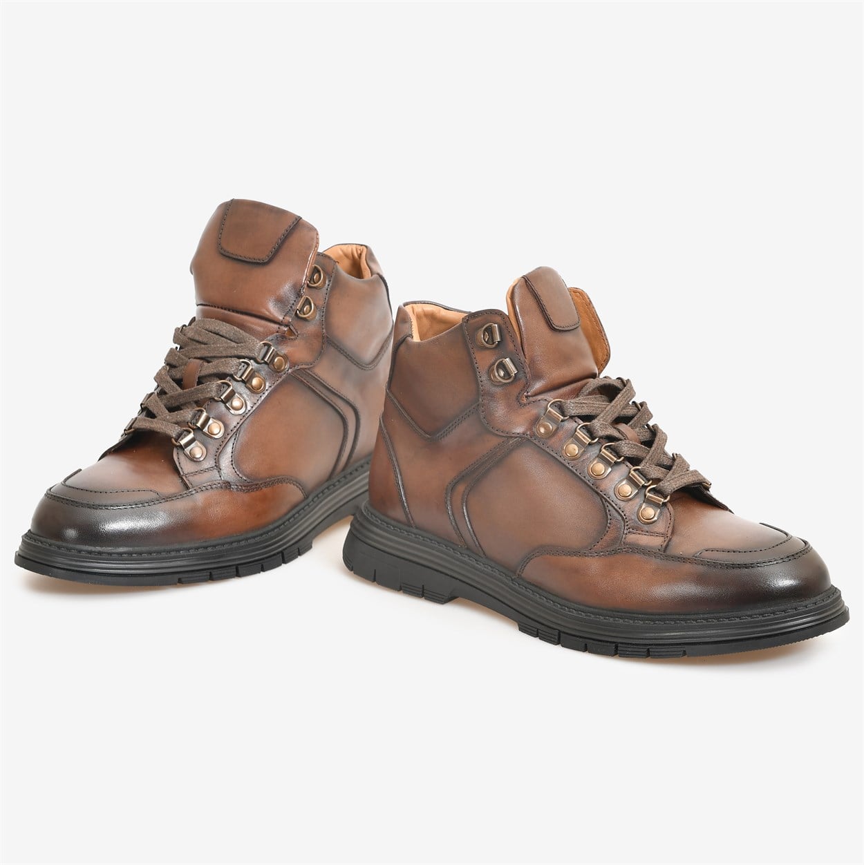 Kahve Deri Bağcıklı Erkek Günlük Bot 