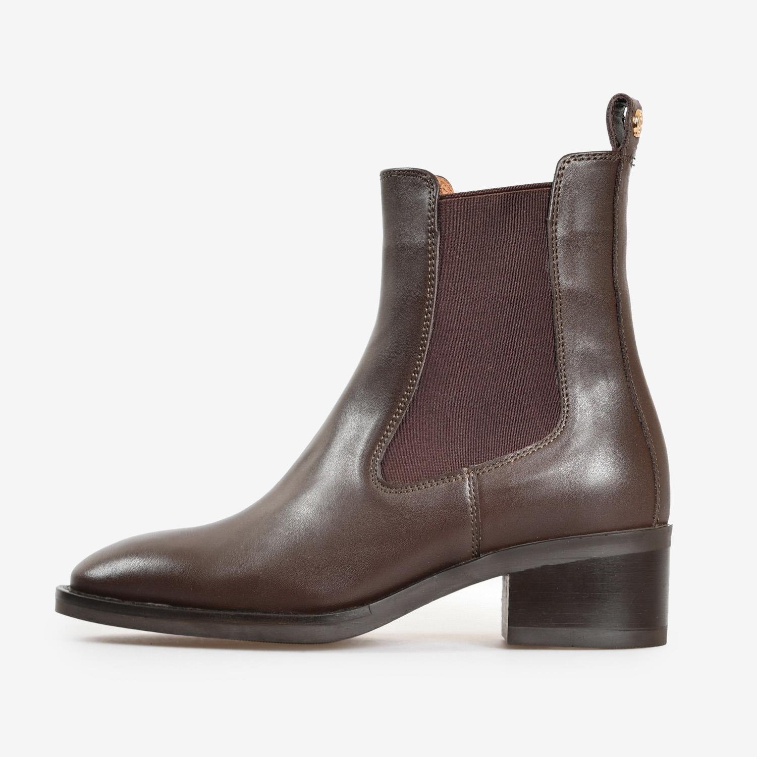 Kahve Deri Düz Kadın Abiye Bot