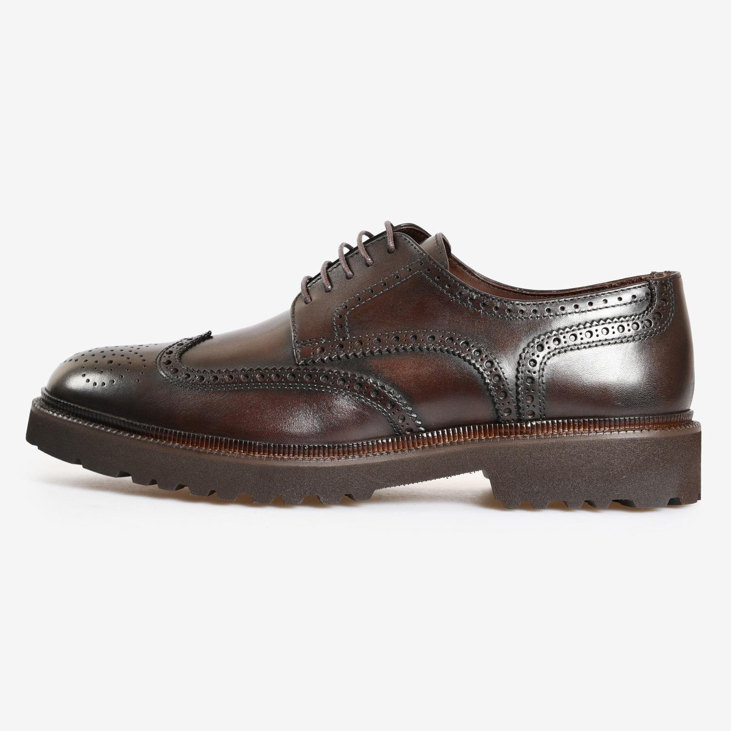 Kahve Deri Erkek Bağcıklı Klasik Ayakkabı