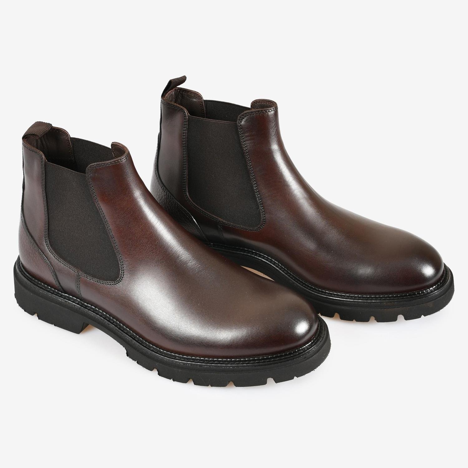 Kahve Deri Erkek Klasik Bot