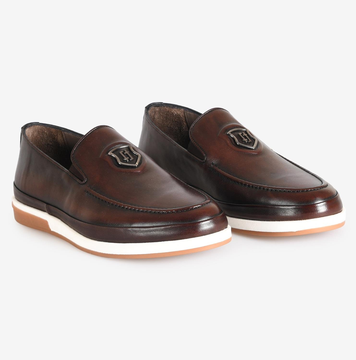 Kahve Deri Erkek Loafer