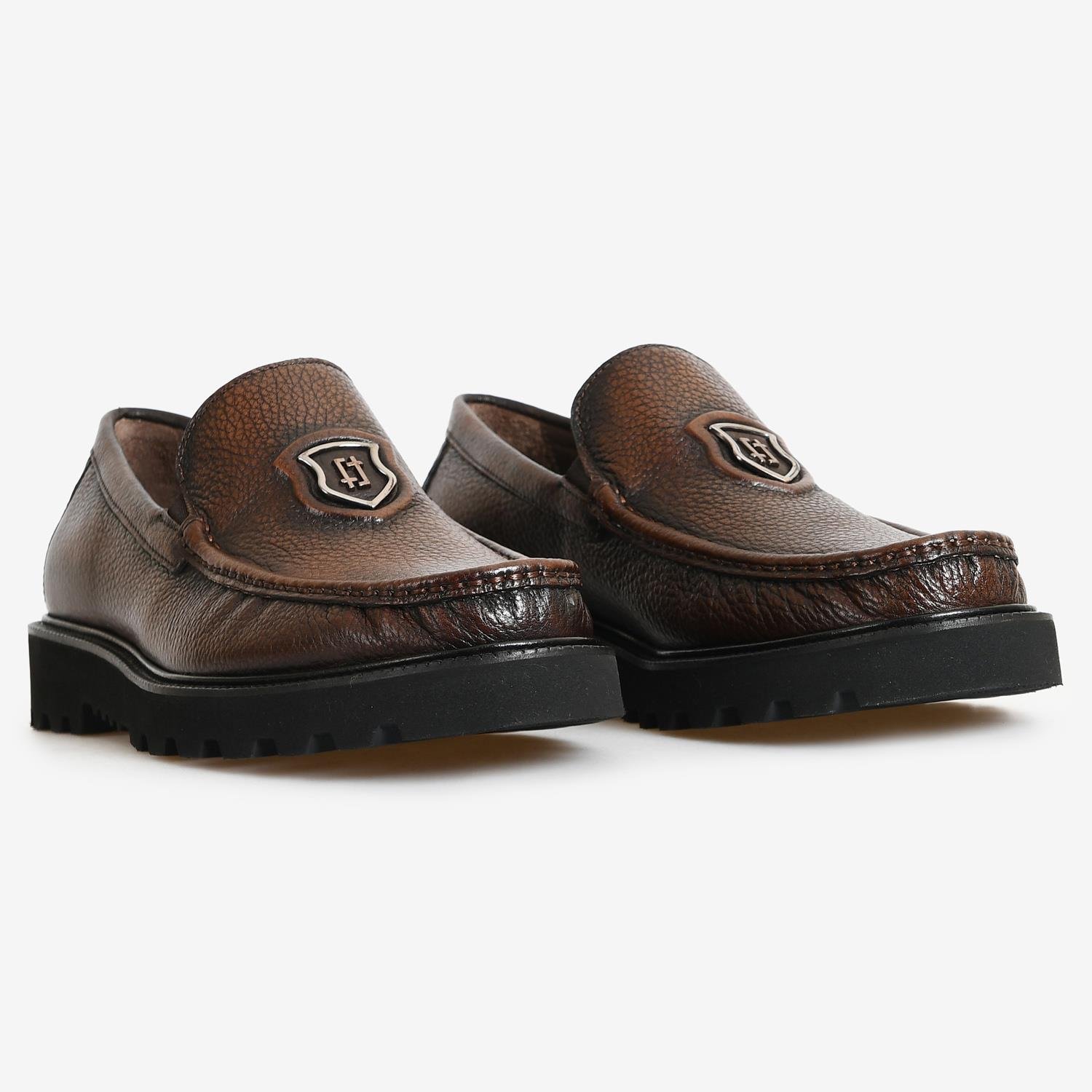 Kahve Deri Erkek Loafer Ayakkabı