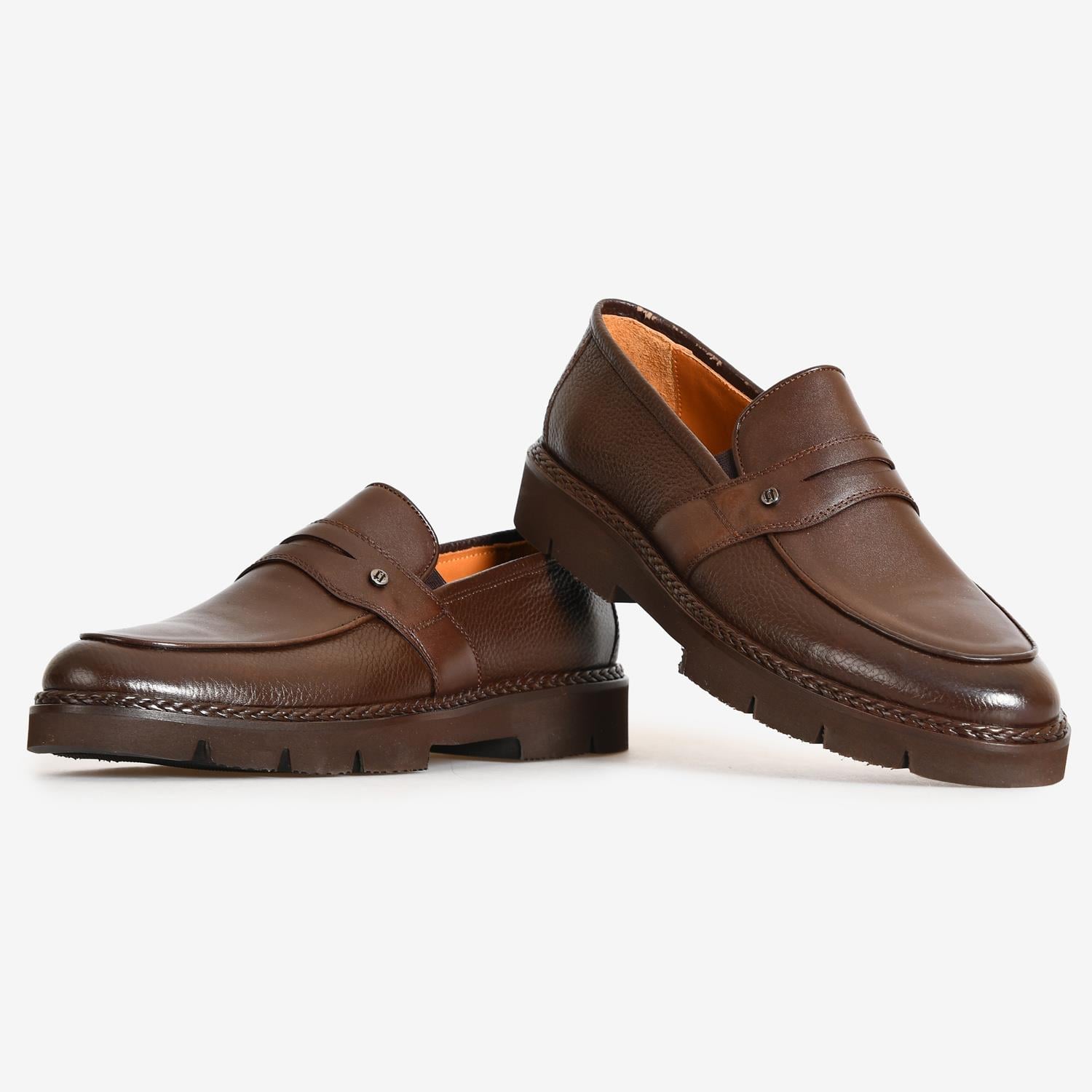 Kahve Deri Erkek Loafer Ayakkabı