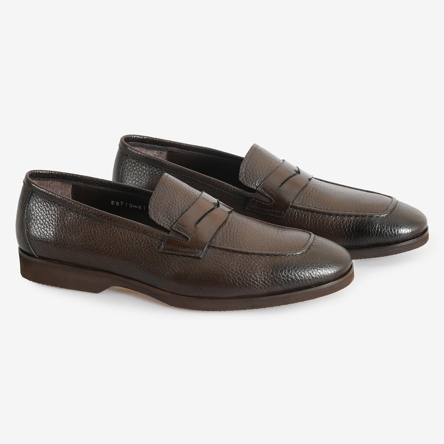 Kahve Deri Erkek Loafer