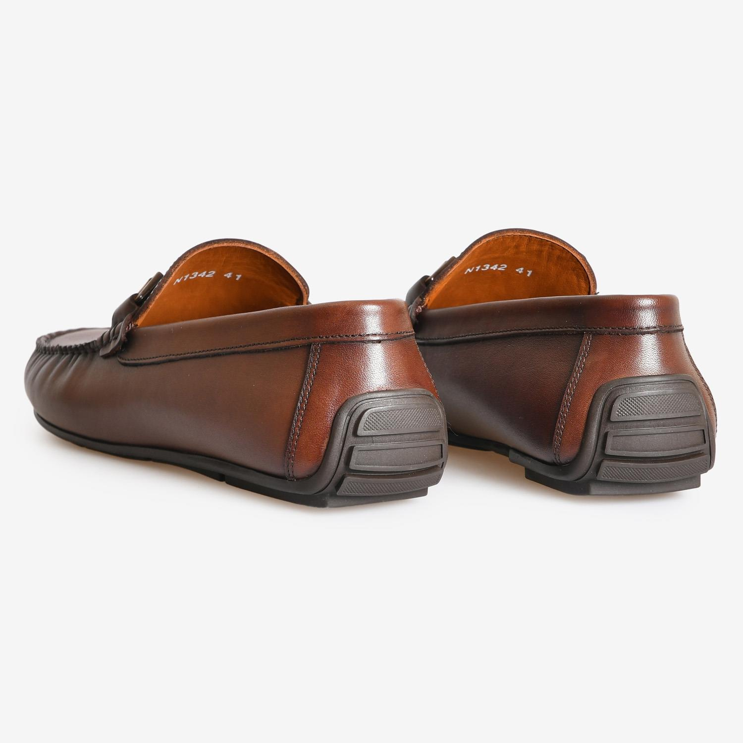 Kahve Deri Erkek Loafer