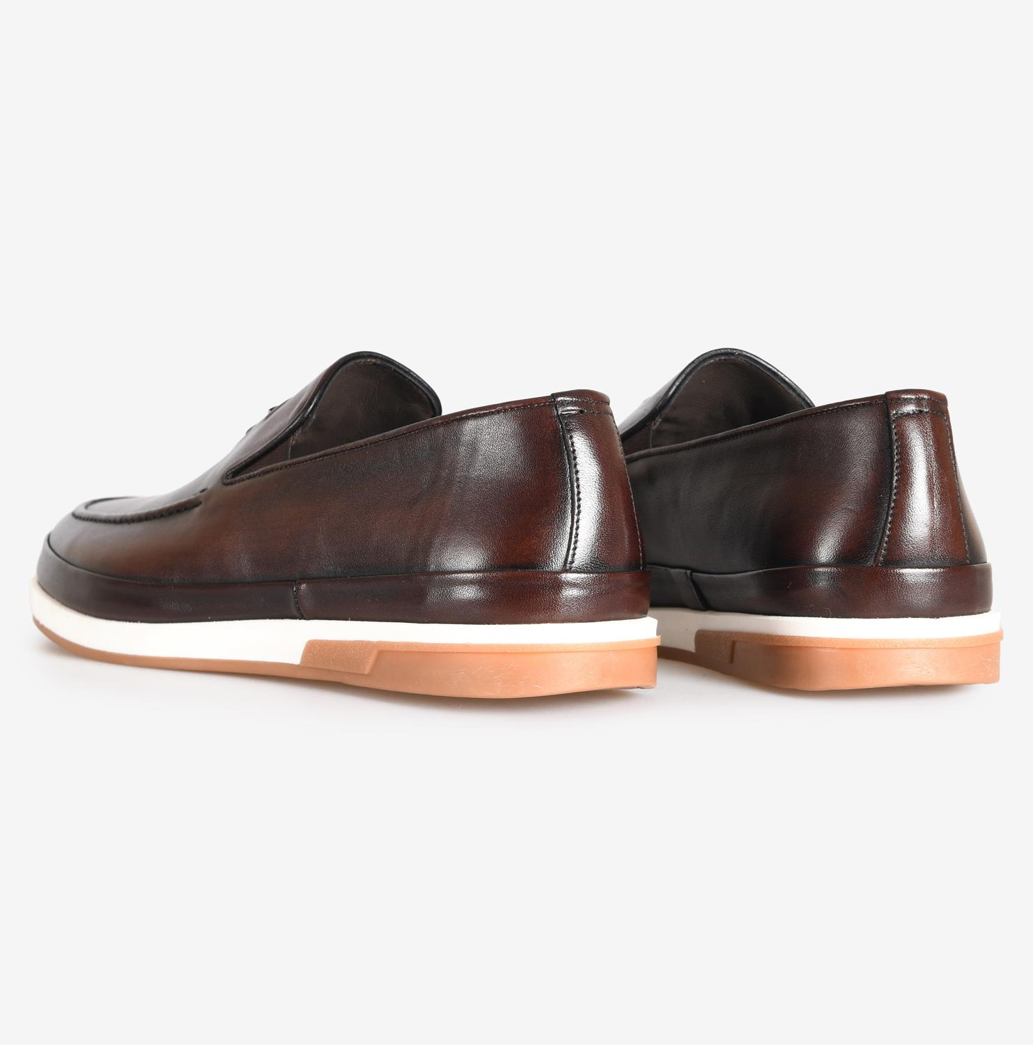 Kahve Deri Erkek Loafer