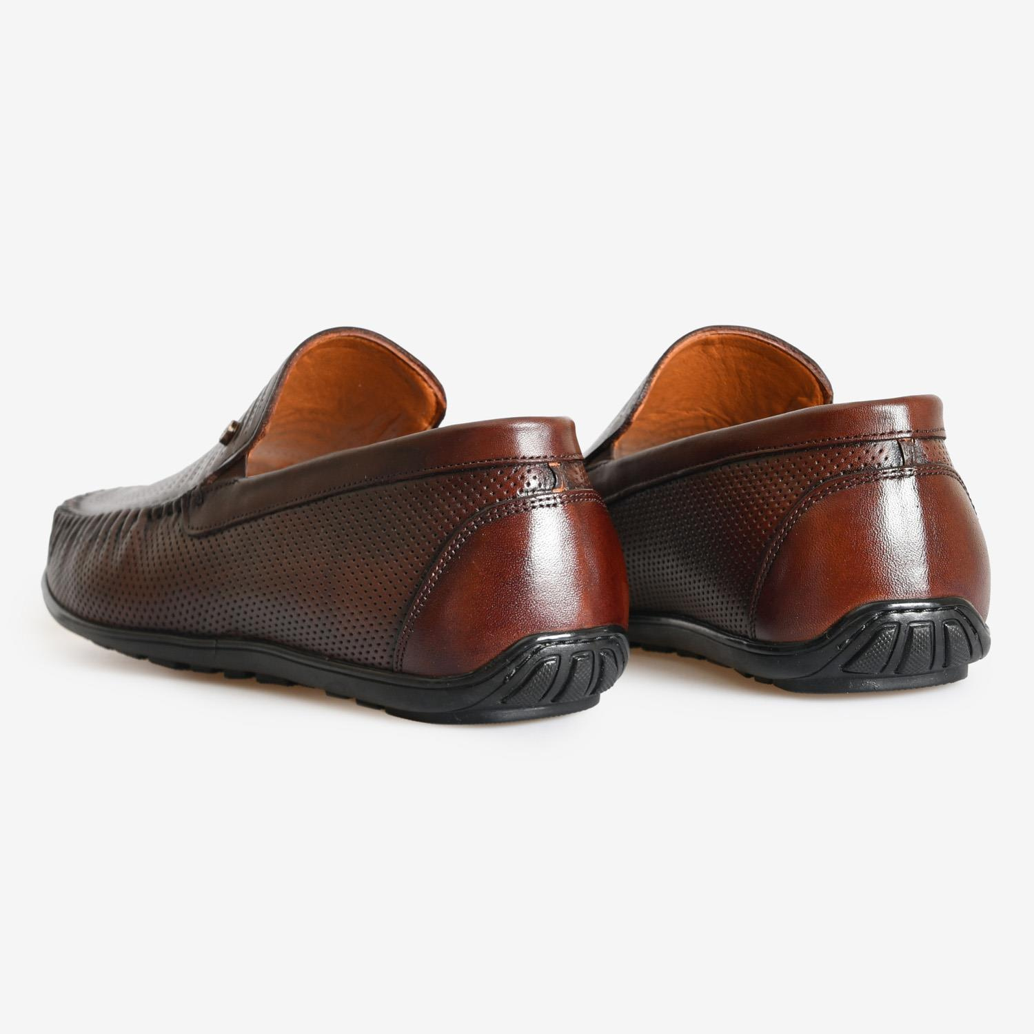 Kahve Deri Erkek Loafer