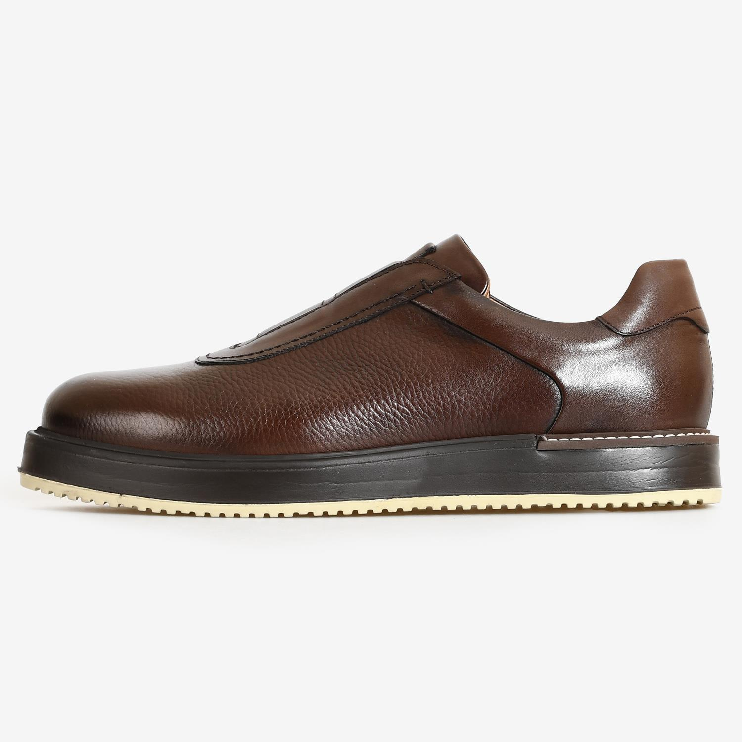 Kahve Deri Erkek Sneakers