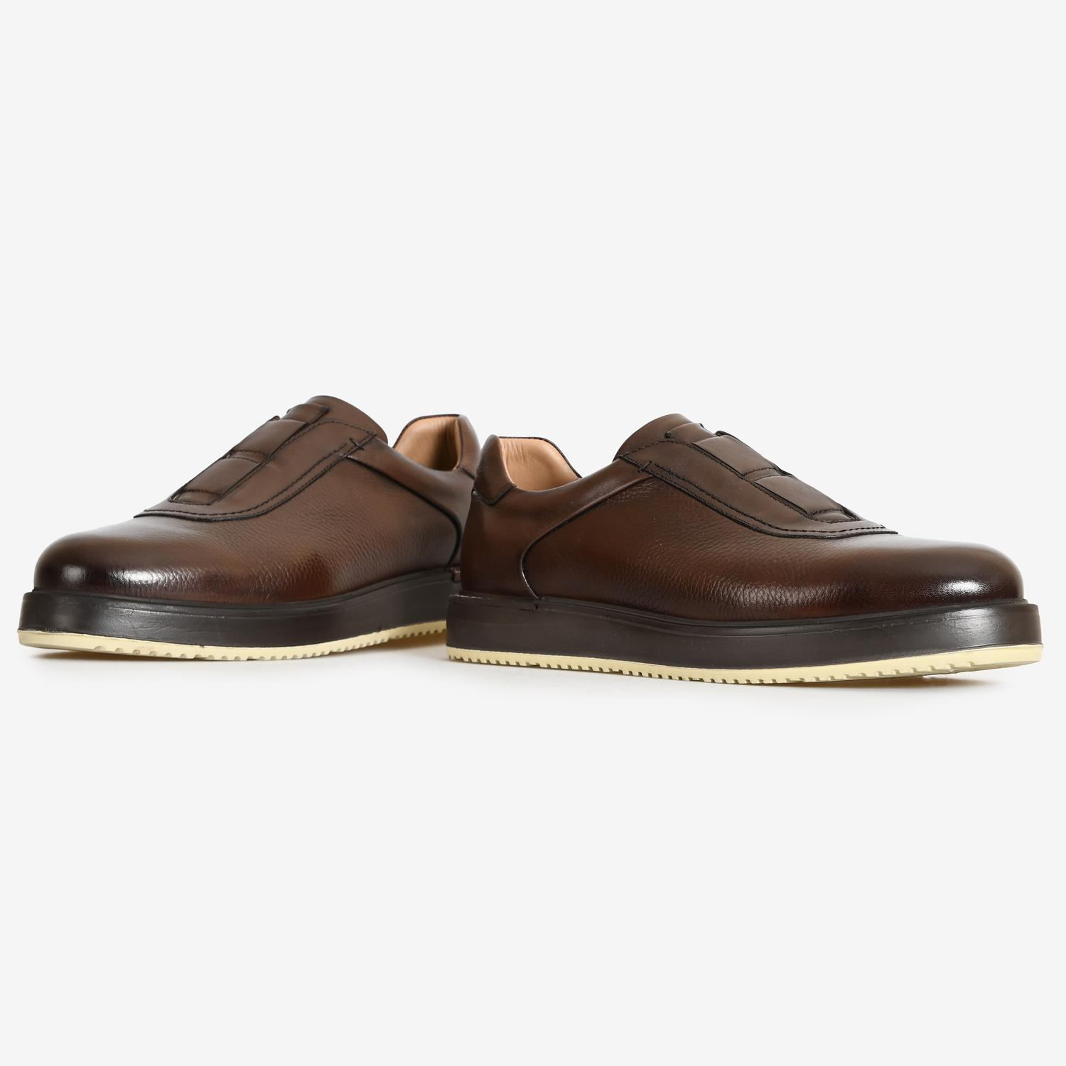 Kahve Deri Erkek Sneakers