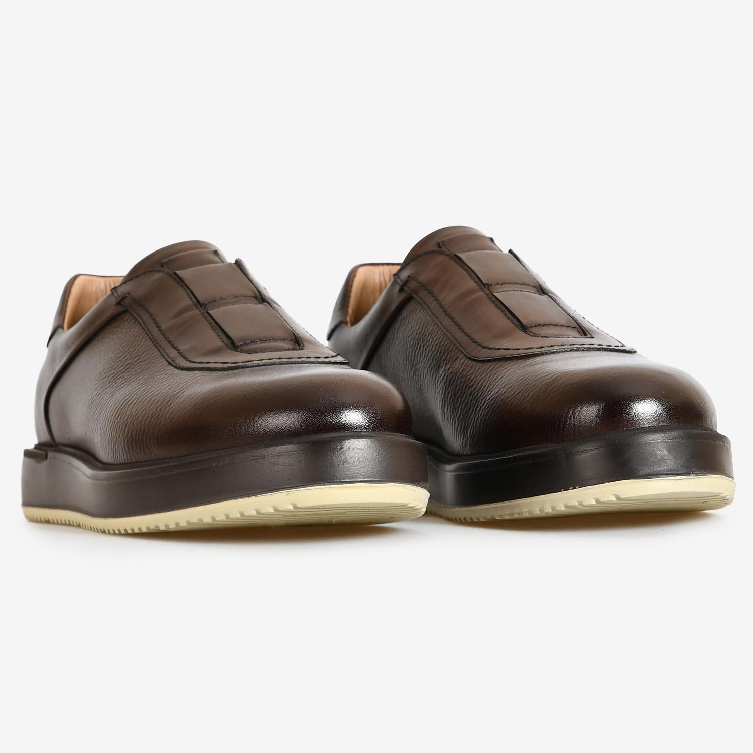 Kahve Deri Erkek Sneakers