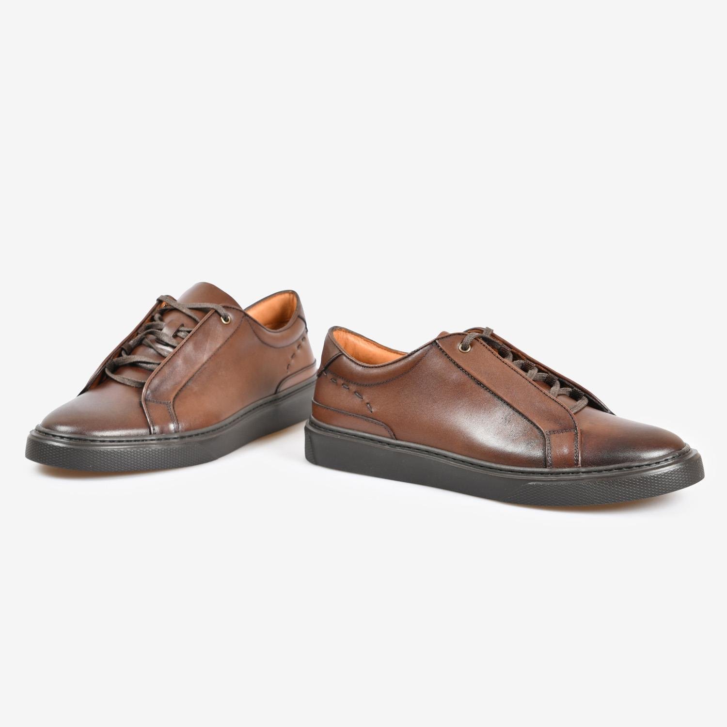 Kahve Deri Erkek Spor Ayakkabı