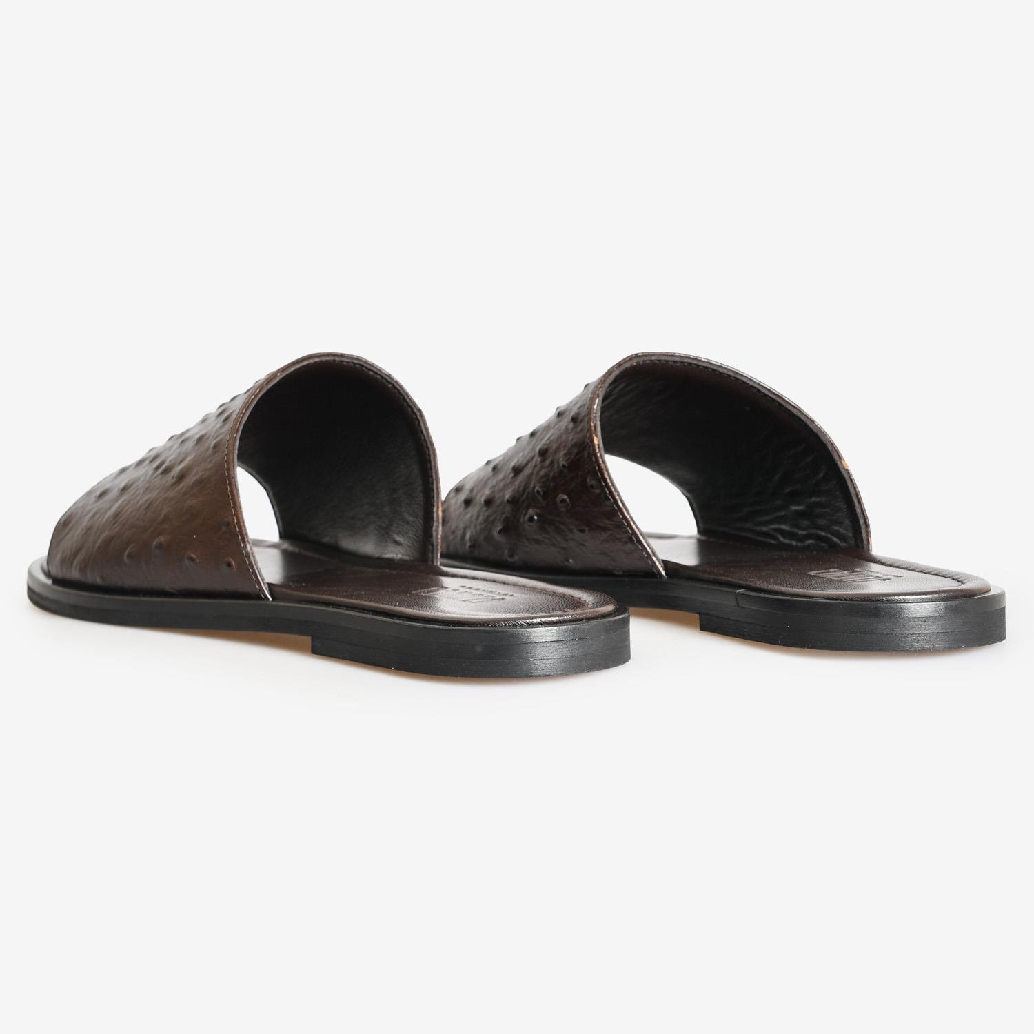 Kahve Deri Erkek Terlik