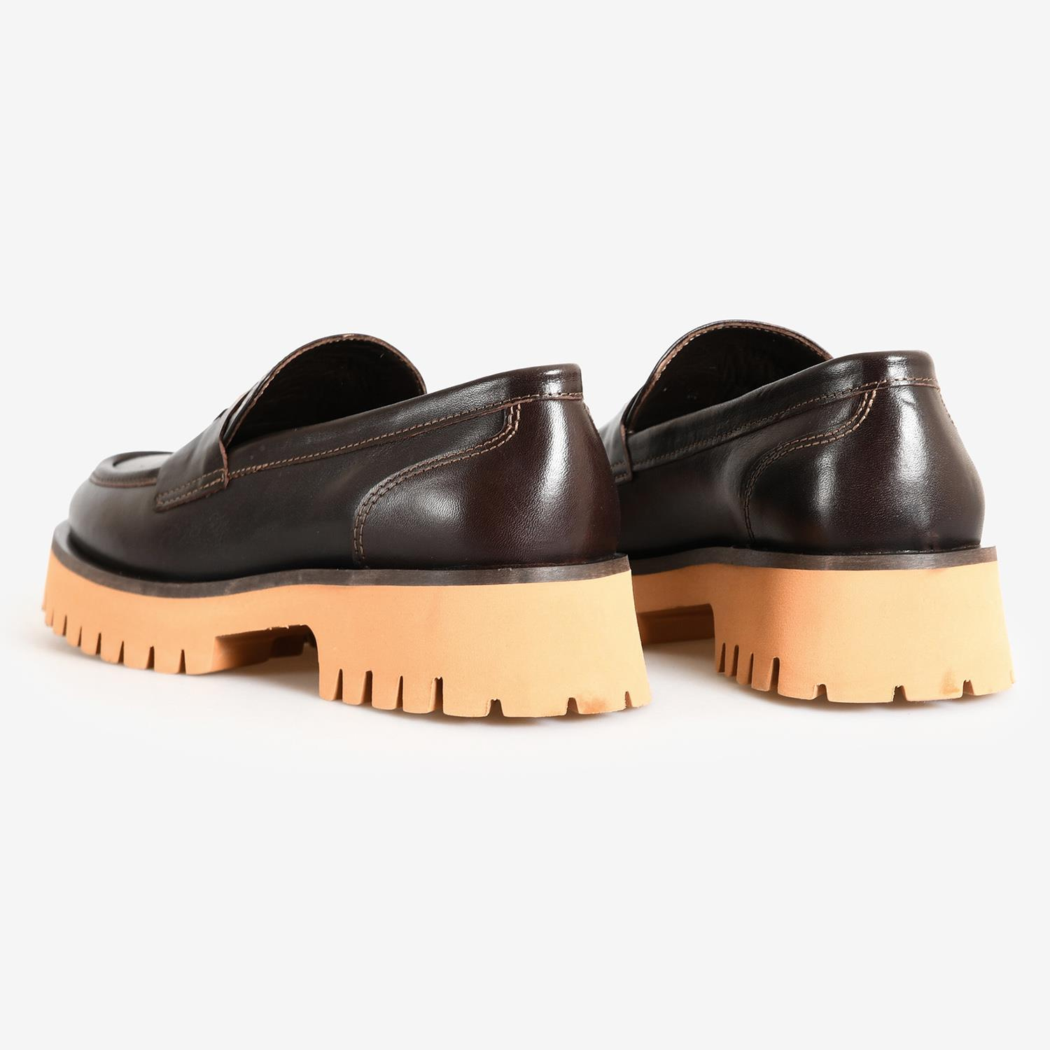 Kahve Deri Kadın Loafer