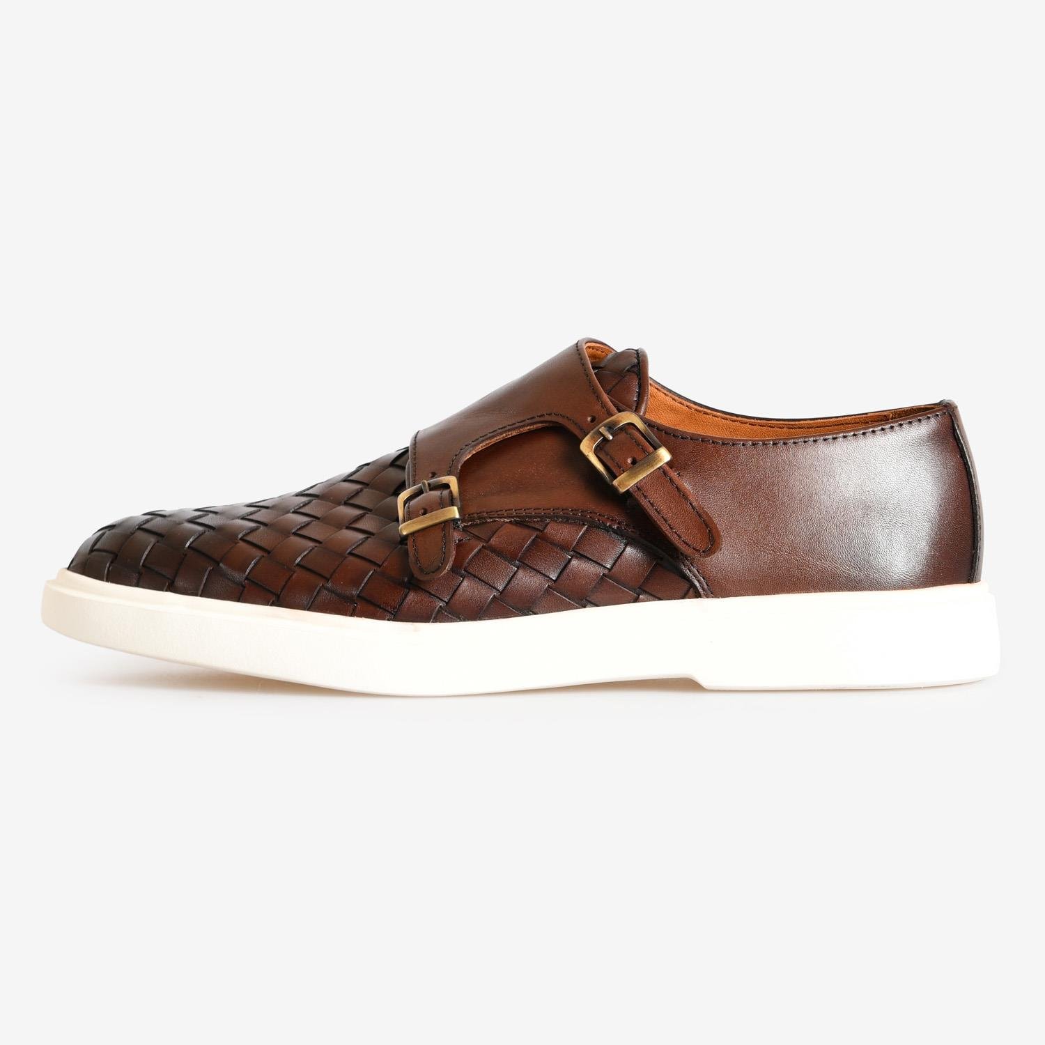 Kahve Deri Kemer Detaylı Erkek Spor Ayakkabı