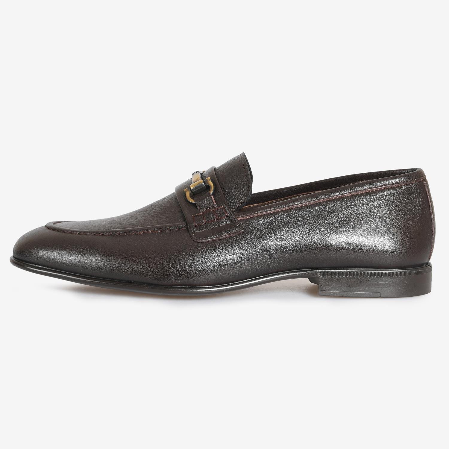 Kahve Deri Klasik Erkek Loafer