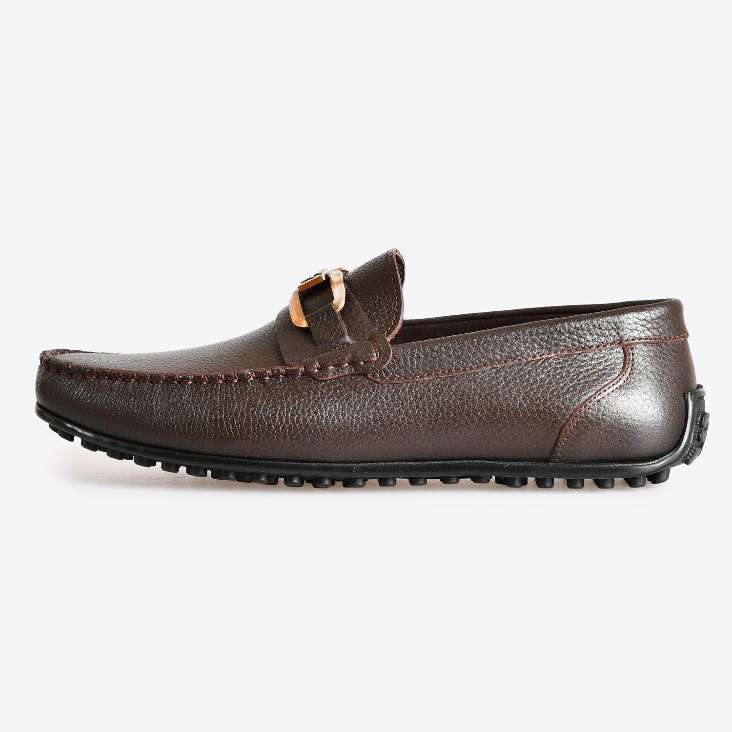 Kahve Deri Toka Detaylı Erkek Loafer
