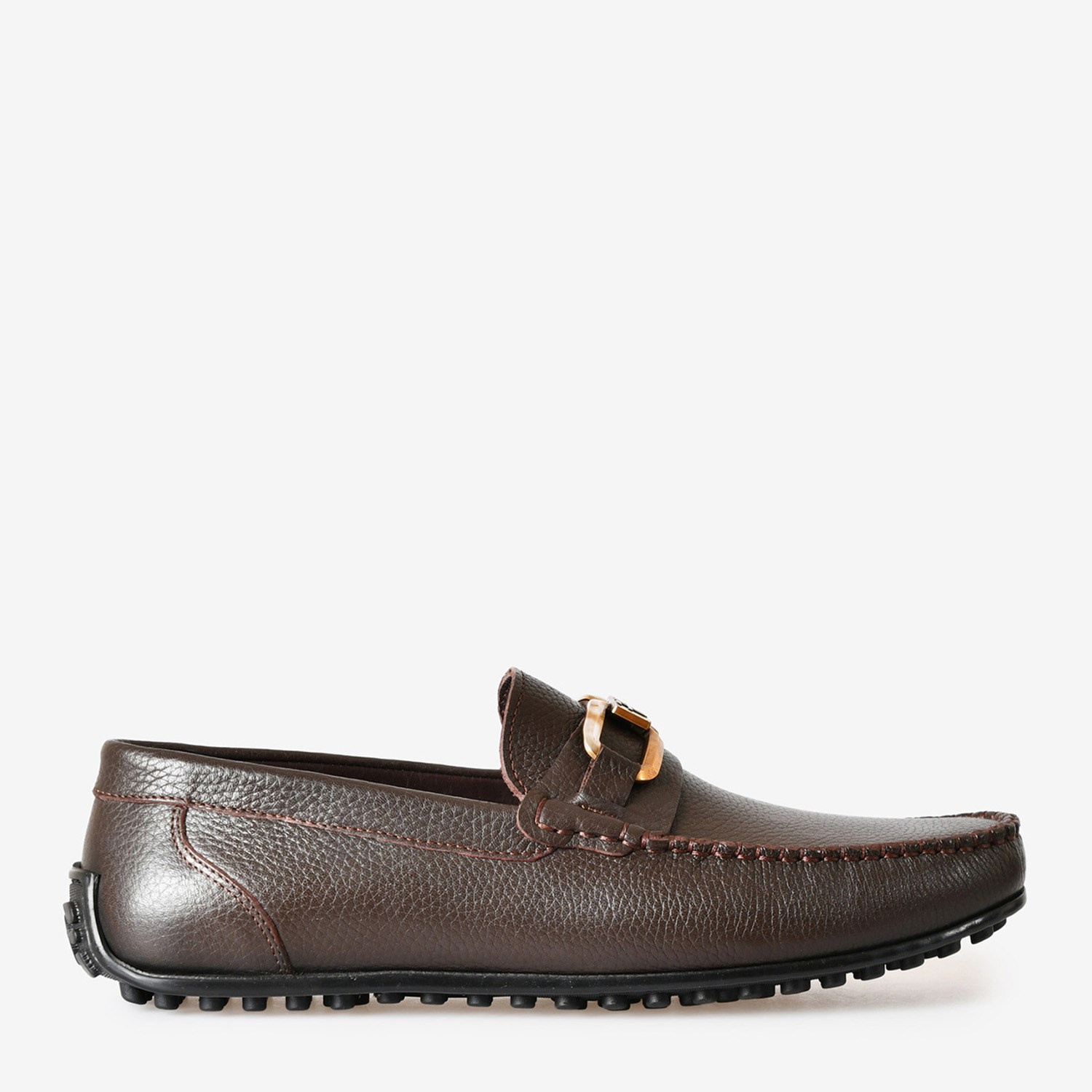 Kahve Deri Toka Detaylı Erkek Loafer