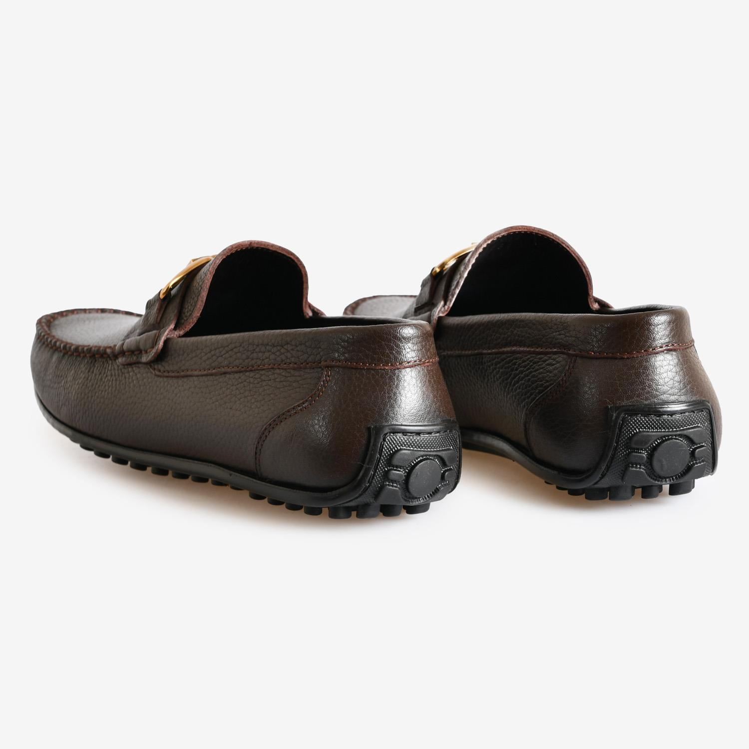 Kahve Deri Toka Detaylı Erkek Loafer