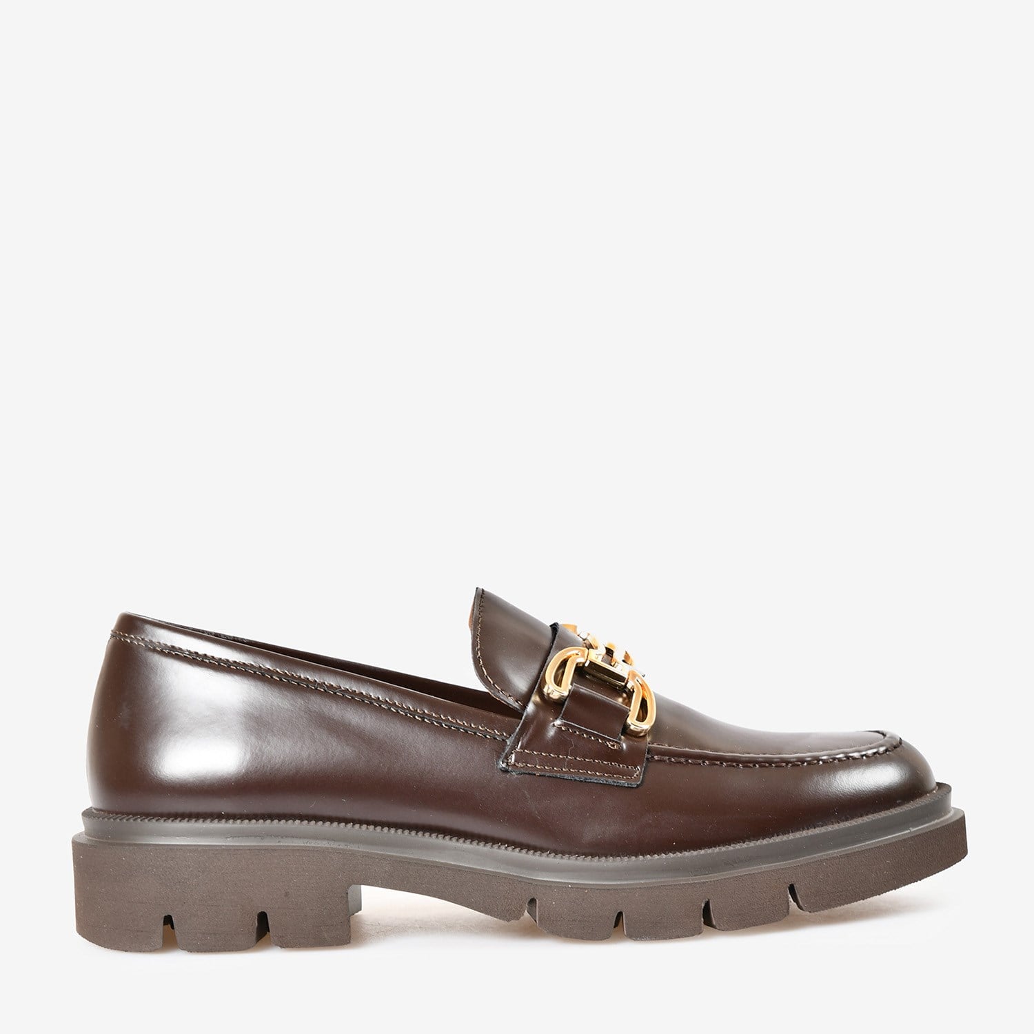 Kahve Deri Toka Detaylı Kadın Loafer
