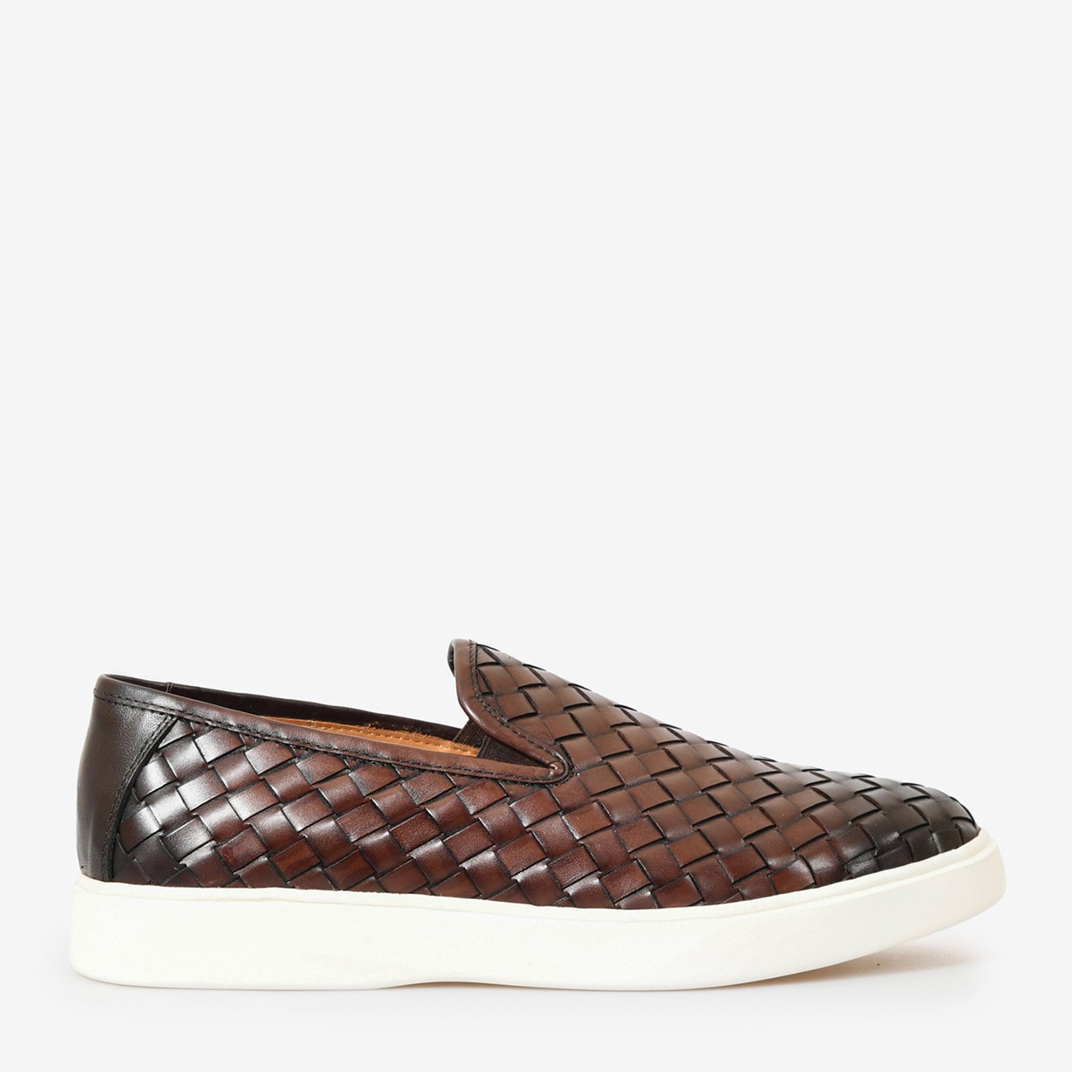 Kahve Örgü Deri Erkek Loafer