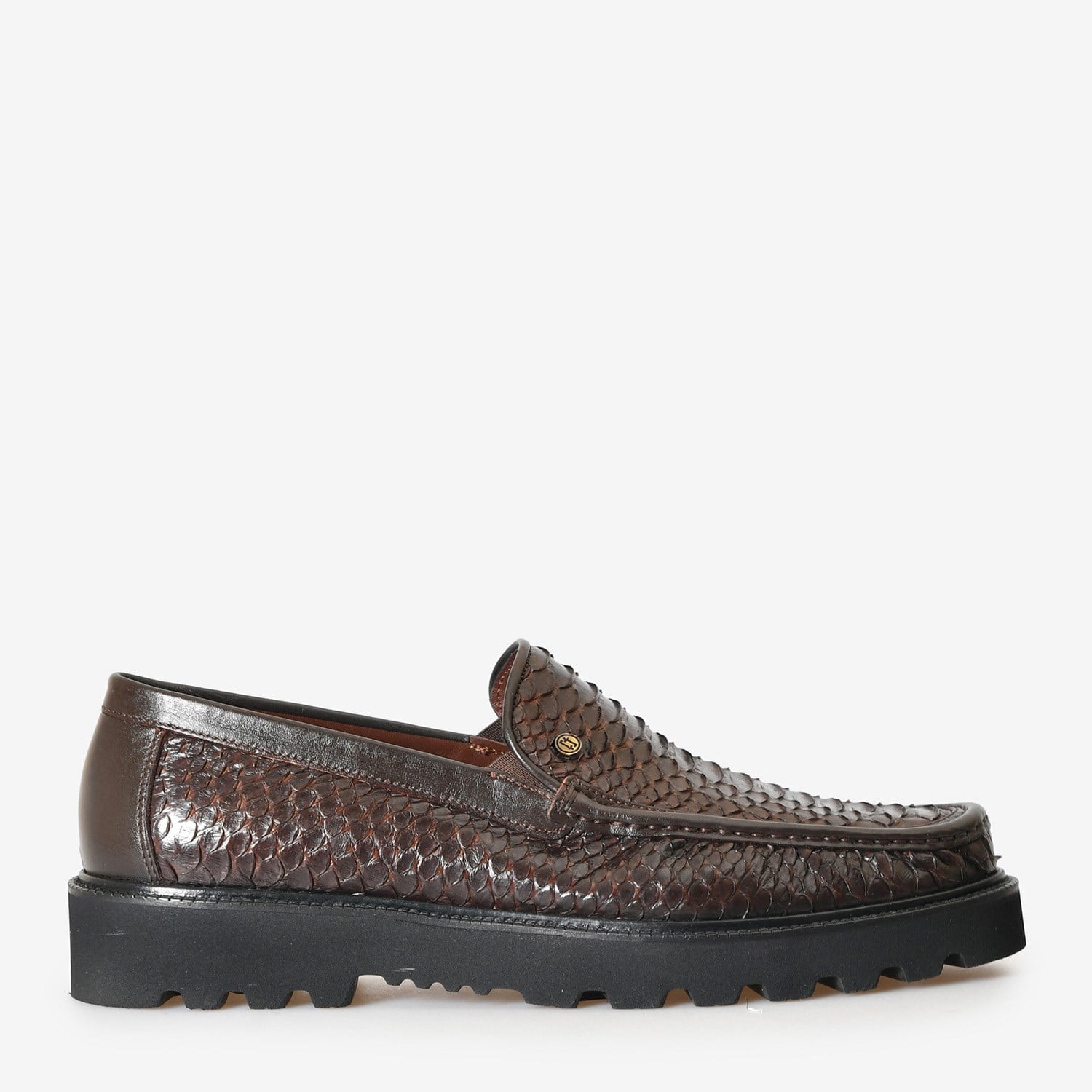 Kahve Piton Deri Erkek Loafer
