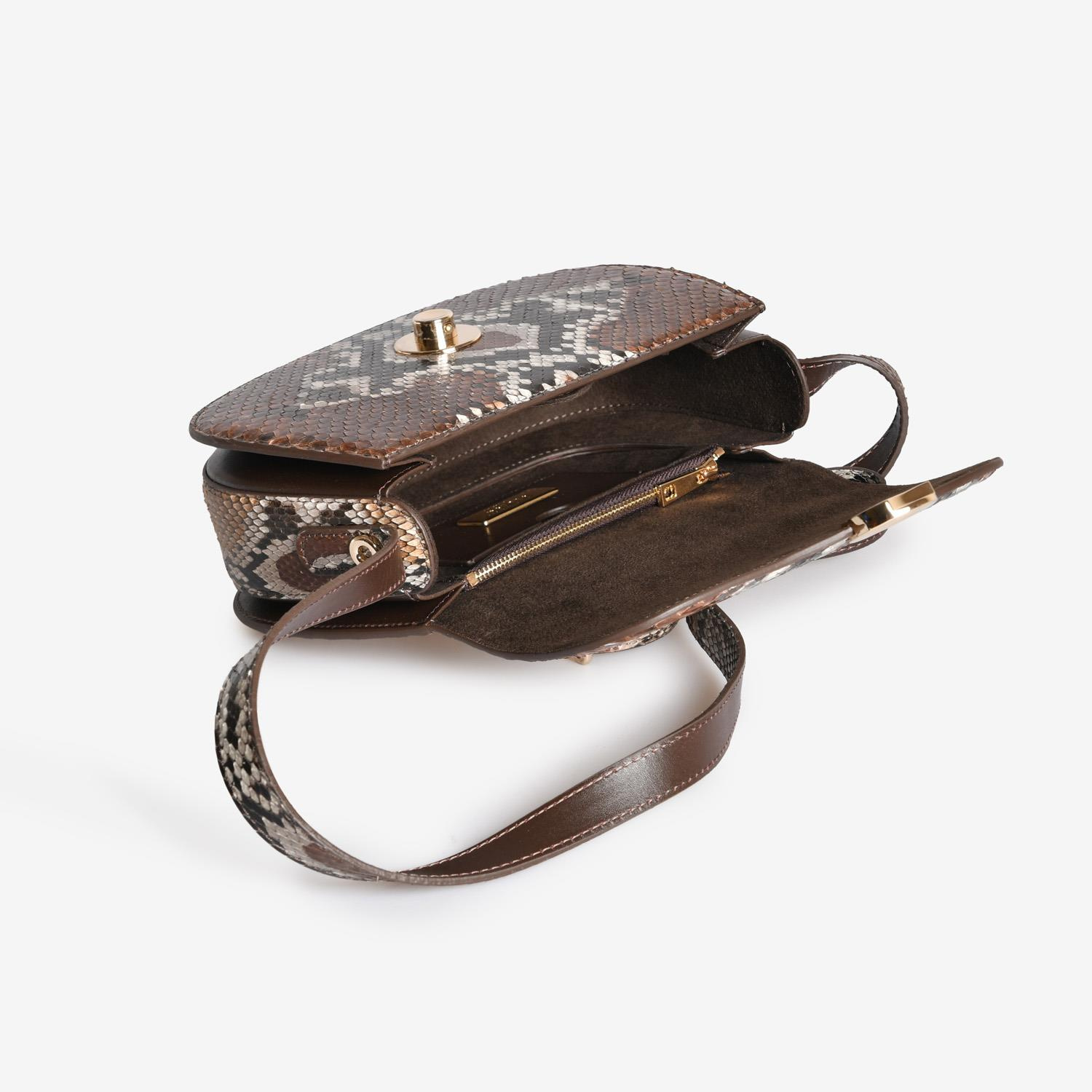 Kahve Piton Deri Kadın Askılı Çanta