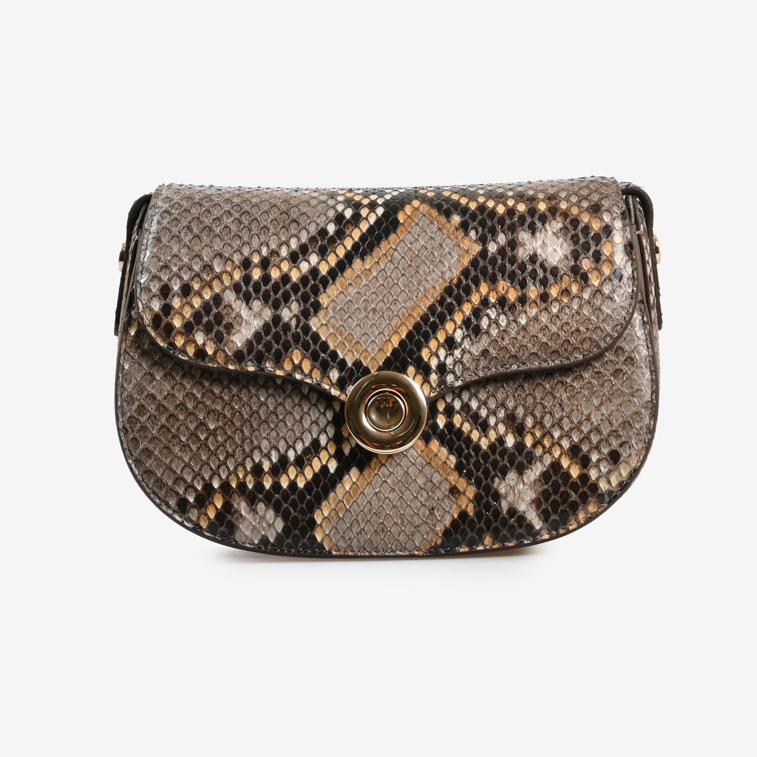 Kahve Piton Deri Kadın Askılı Çanta