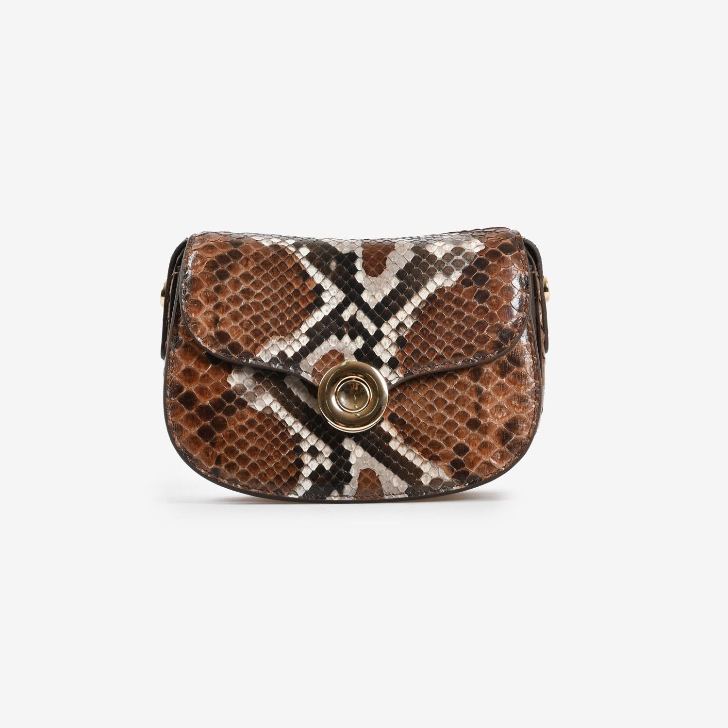 Kahve Piton Deri Kadın Askılı Çanta