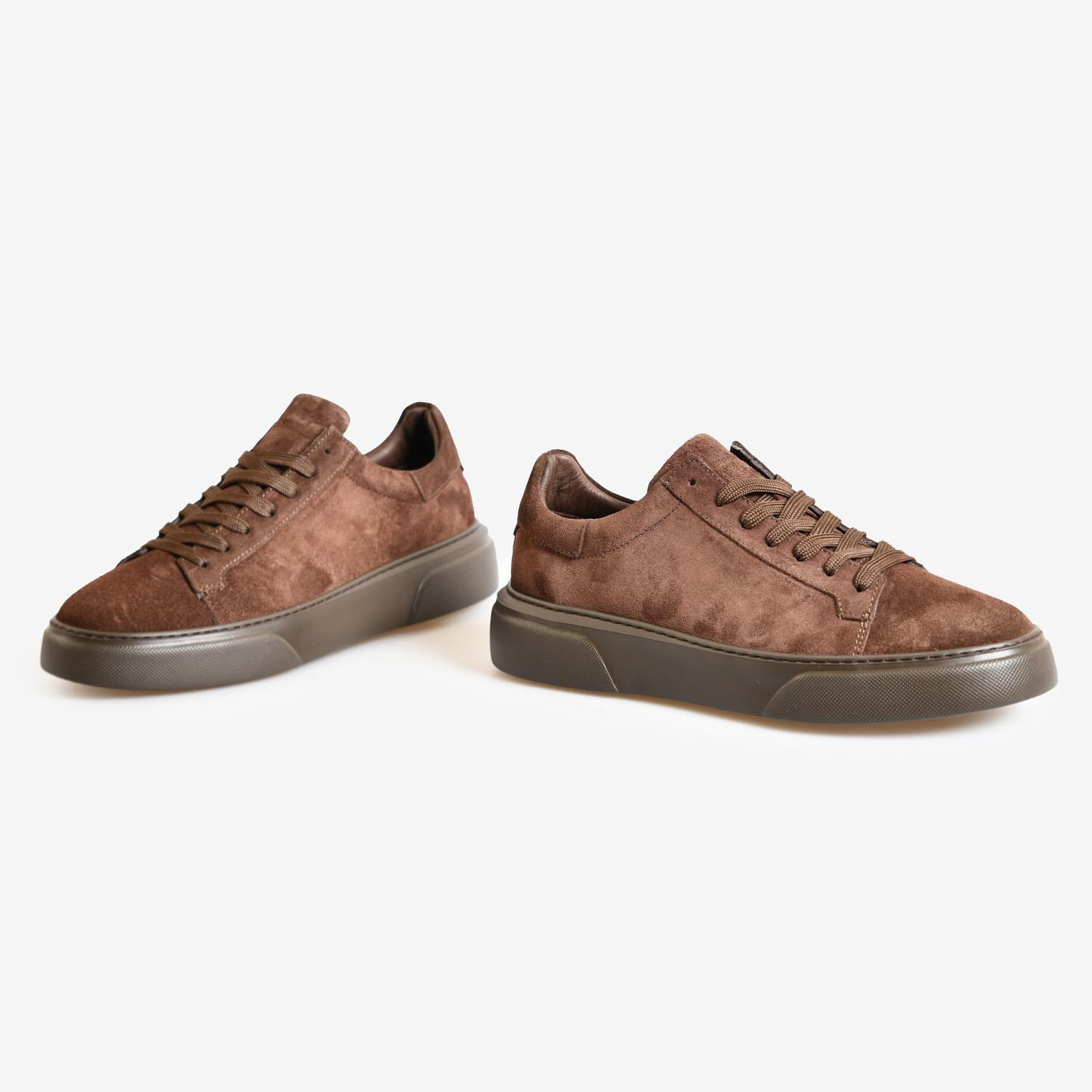 Kahve Süet Bağcıklı Erkek Spor Sneaker