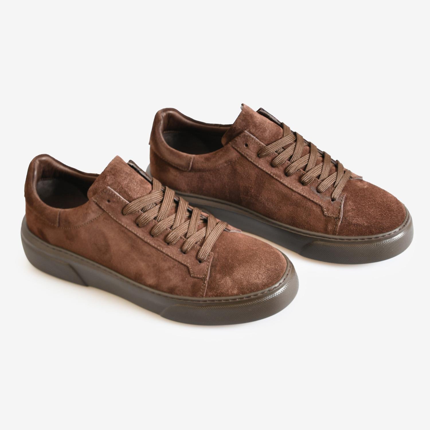 Kahve Süet Bağcıklı Erkek Spor Sneaker