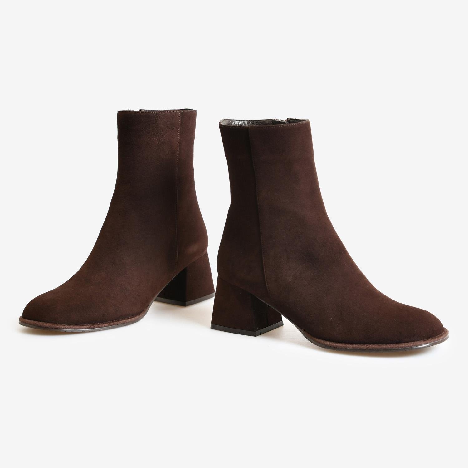 Kahve Süet Kadın Abiye Bot