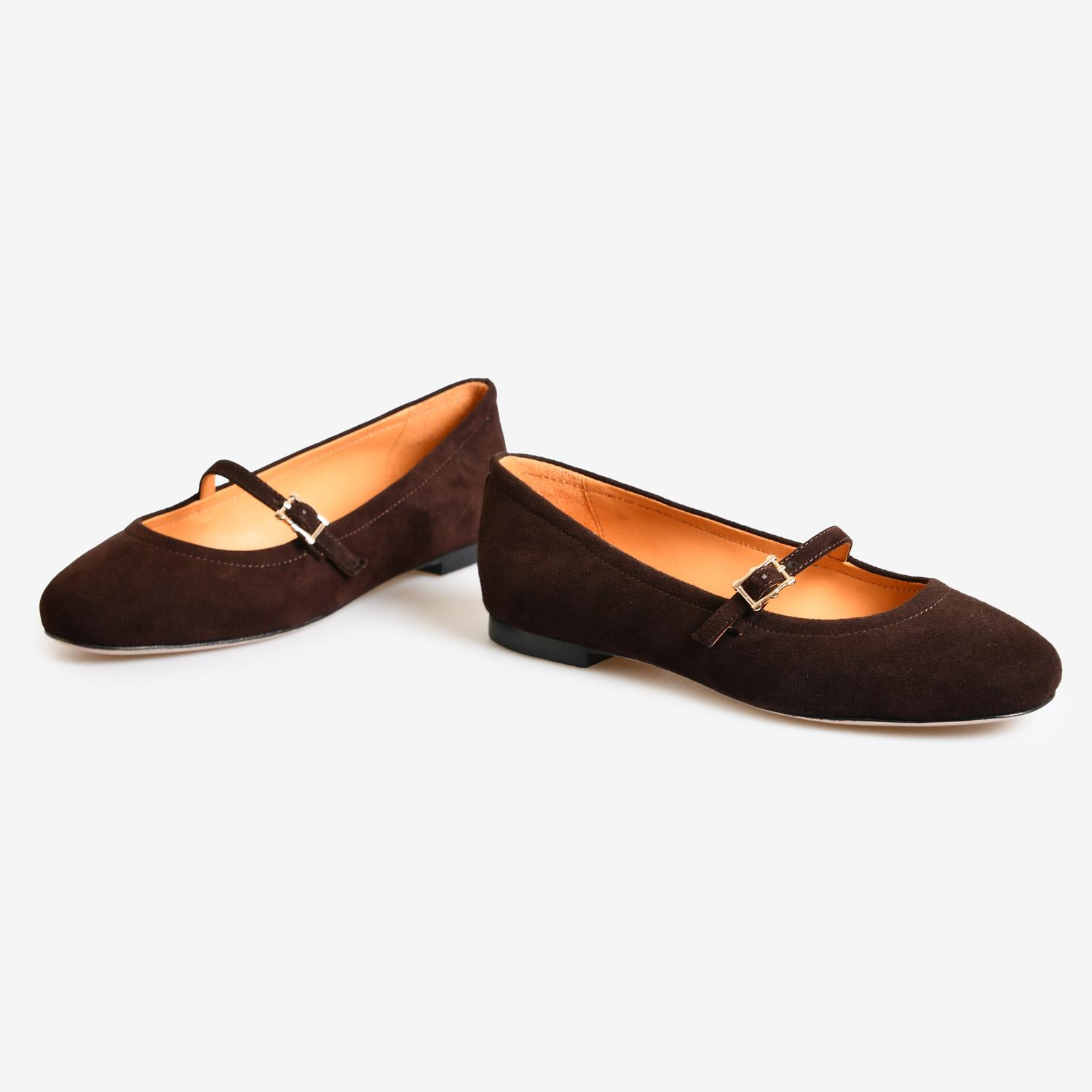 Kahve Süet Kadın Babet