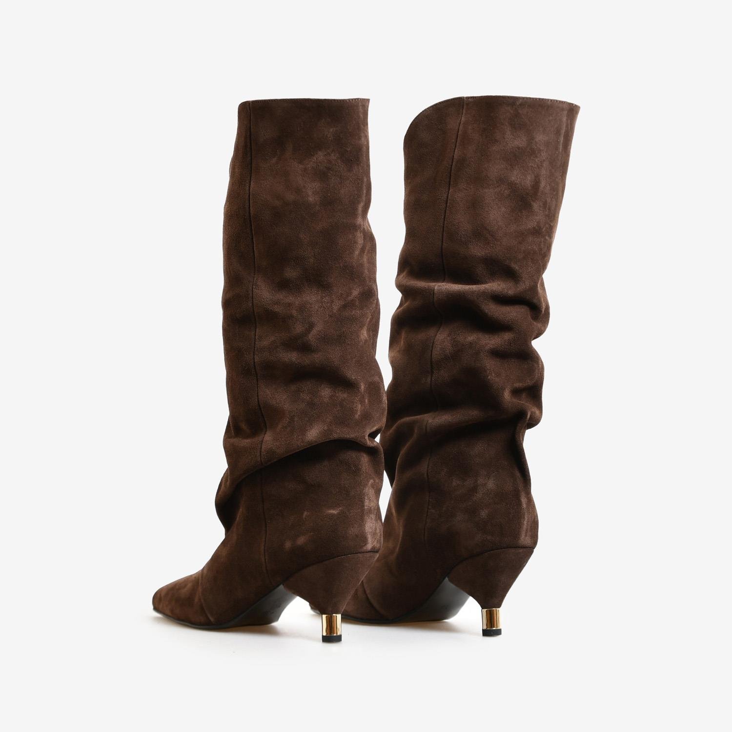 Kahve Süet Kadın Çizme