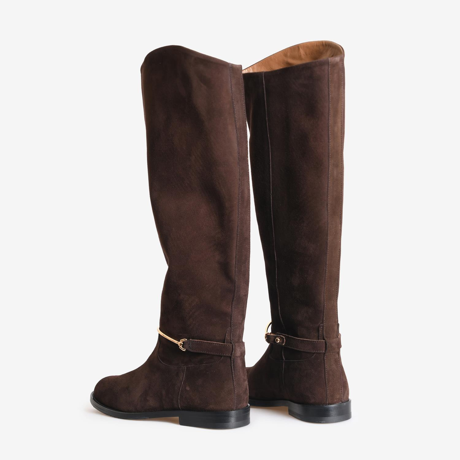 Kahve Süet Kadın Çizme